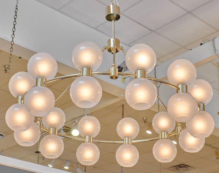 Murano Glass Globe Chandelier For Sale at 1stdibs
