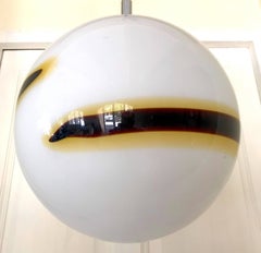 Paolo Venini Mid-century modern Murano Glass with color Stripes Pendant, 1960