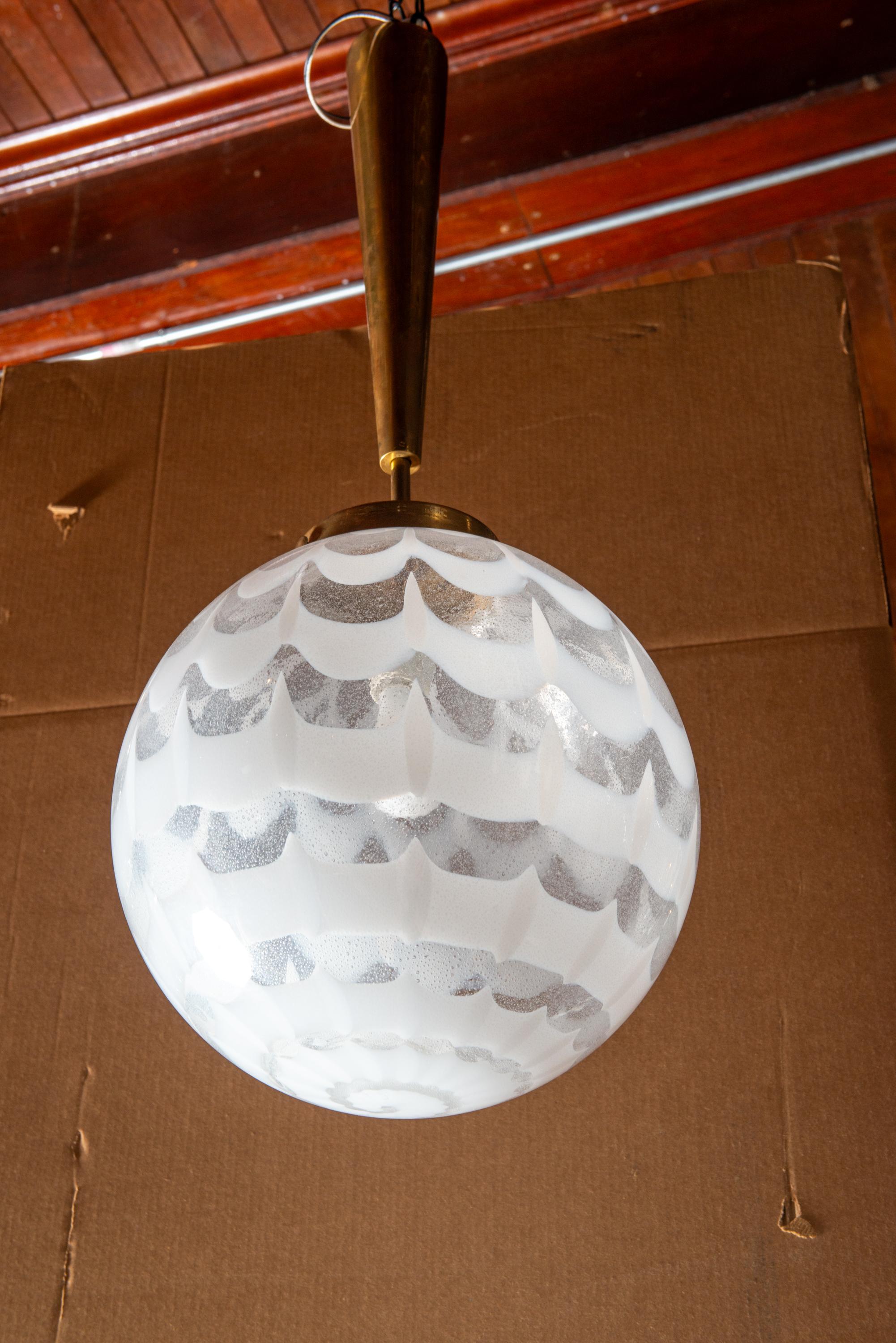 Murano Glass Globe Pendant Chandelier For Sale 1