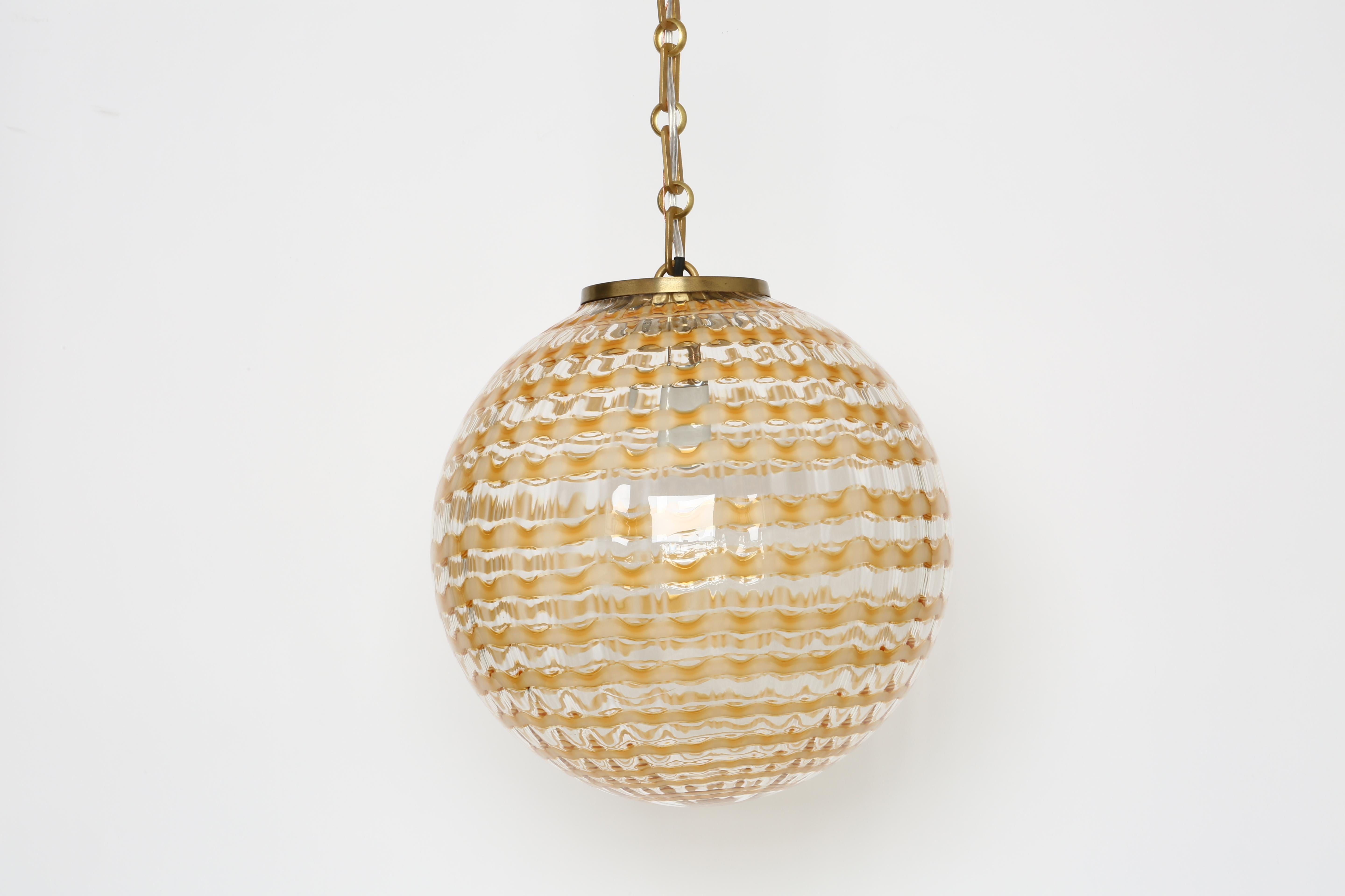 Metal Murano Glass Globe Pendant