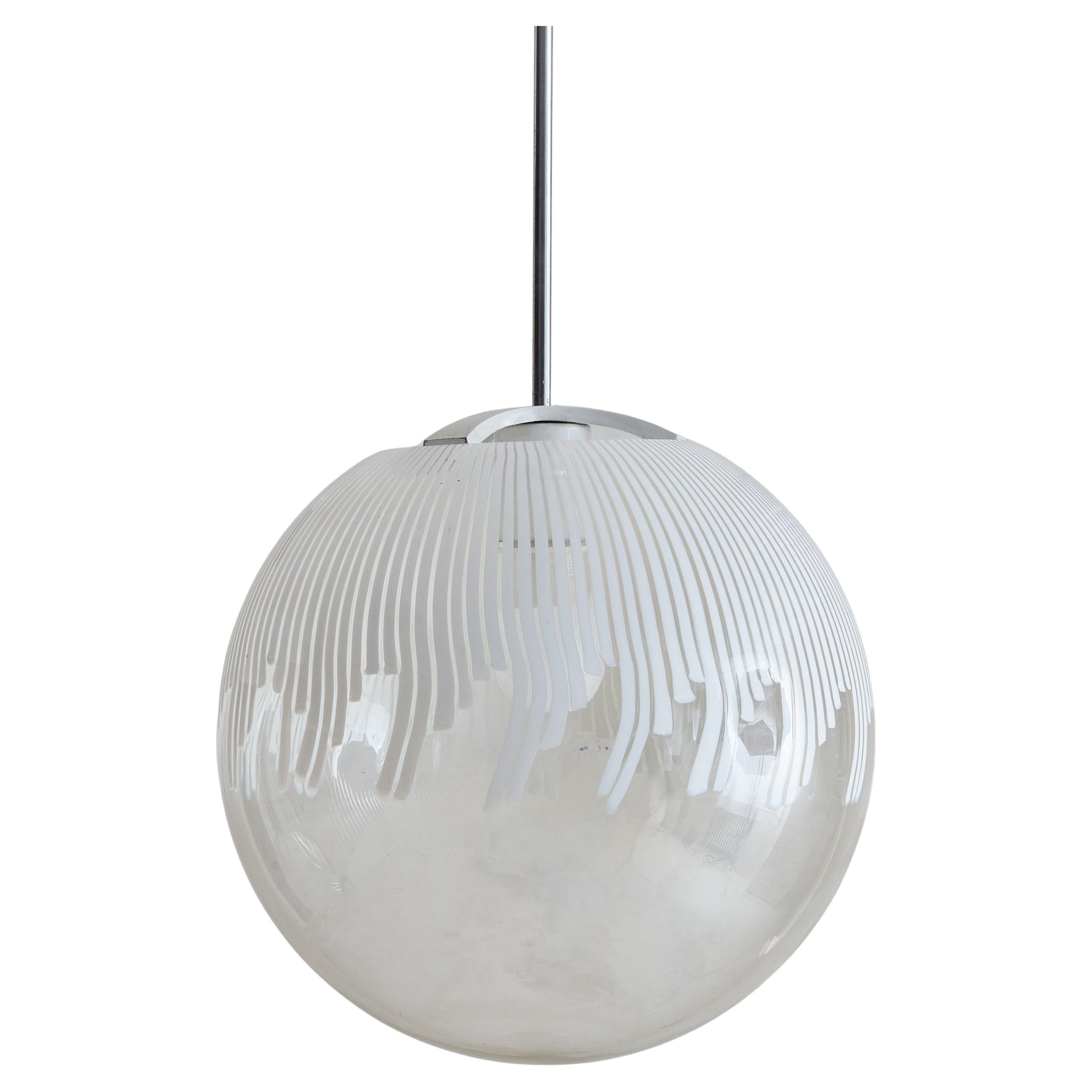 Murano Glass Globe Pendant Light, Italy 1970s