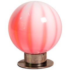 Murano Glass Globe Shaped Table Lamp Made In Italy