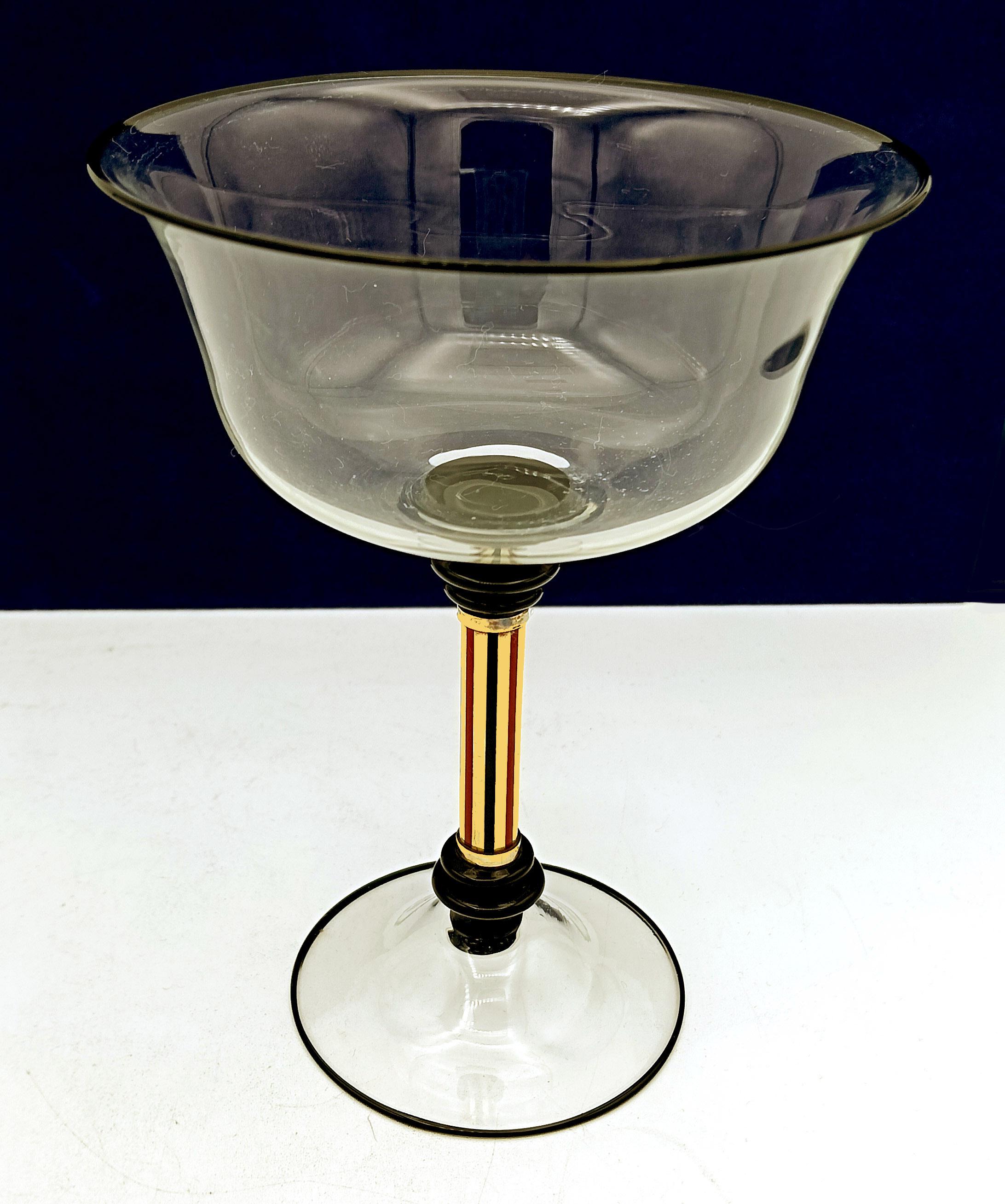 Art Deco Murano glass goblet blown 