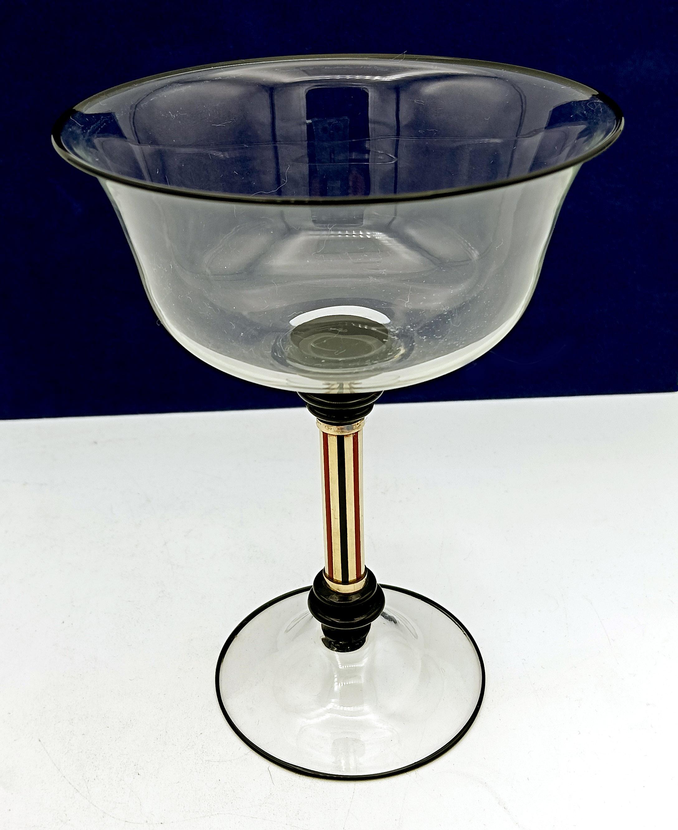 Italian Murano glass goblet blown 