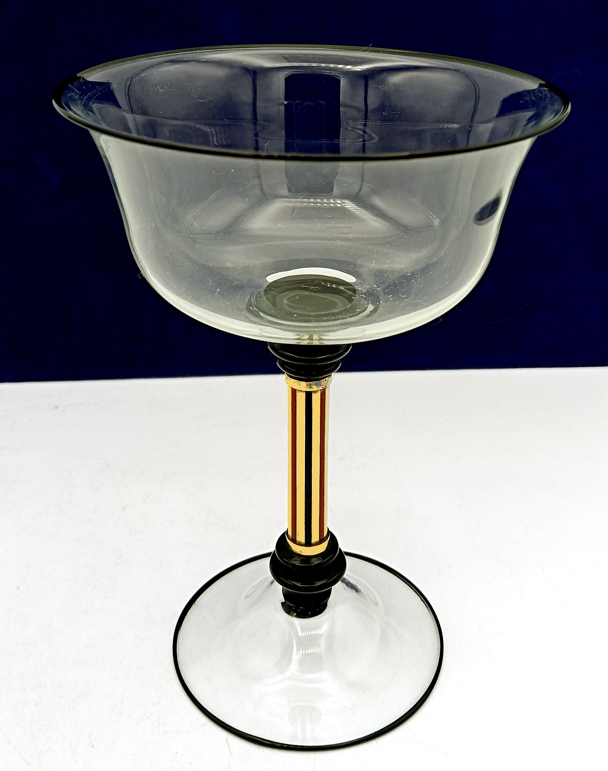 Mid-20th Century Murano glass goblet blown 
