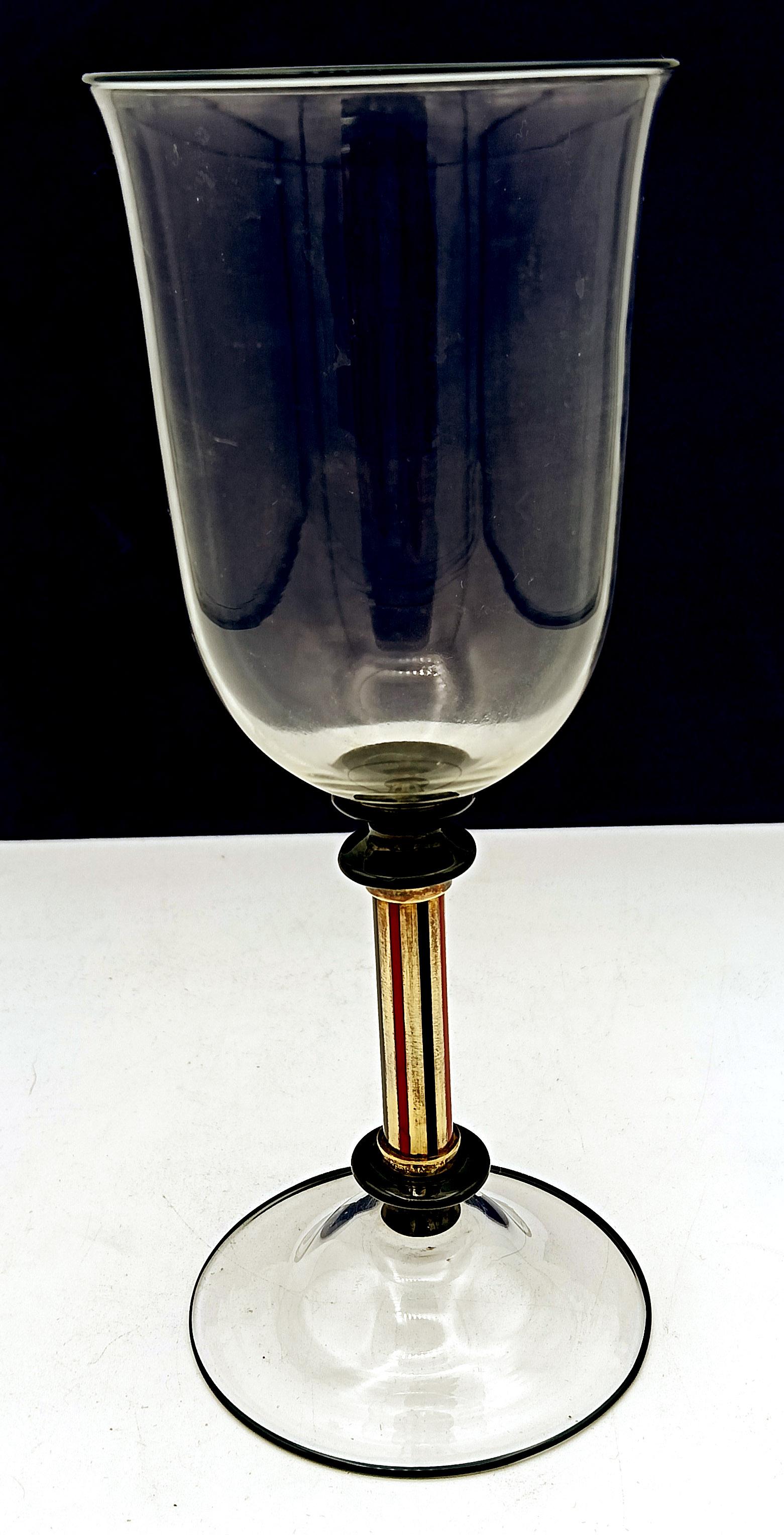 Coupe en verre de Murano soufflé avec du verre noir Salimbeni Excellent état - En vente à Firenze, FI