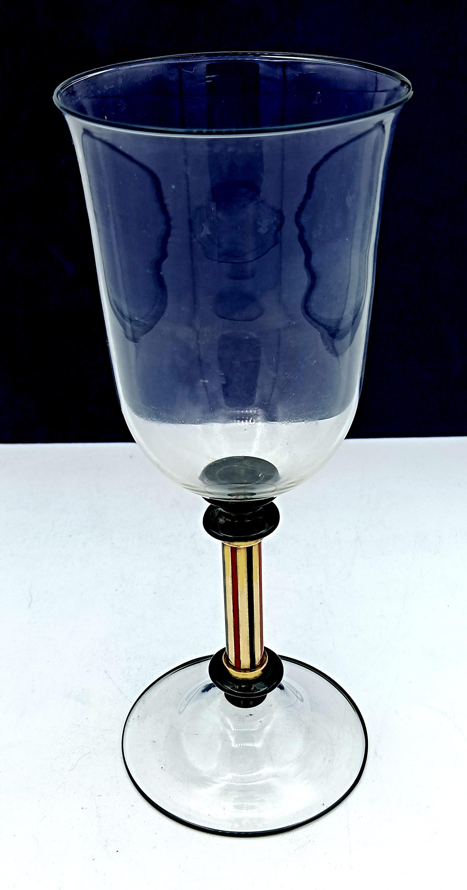 Mid-20th Century Coupe en verre de Murano soufflé avec du verre noir Salimbeni en vente