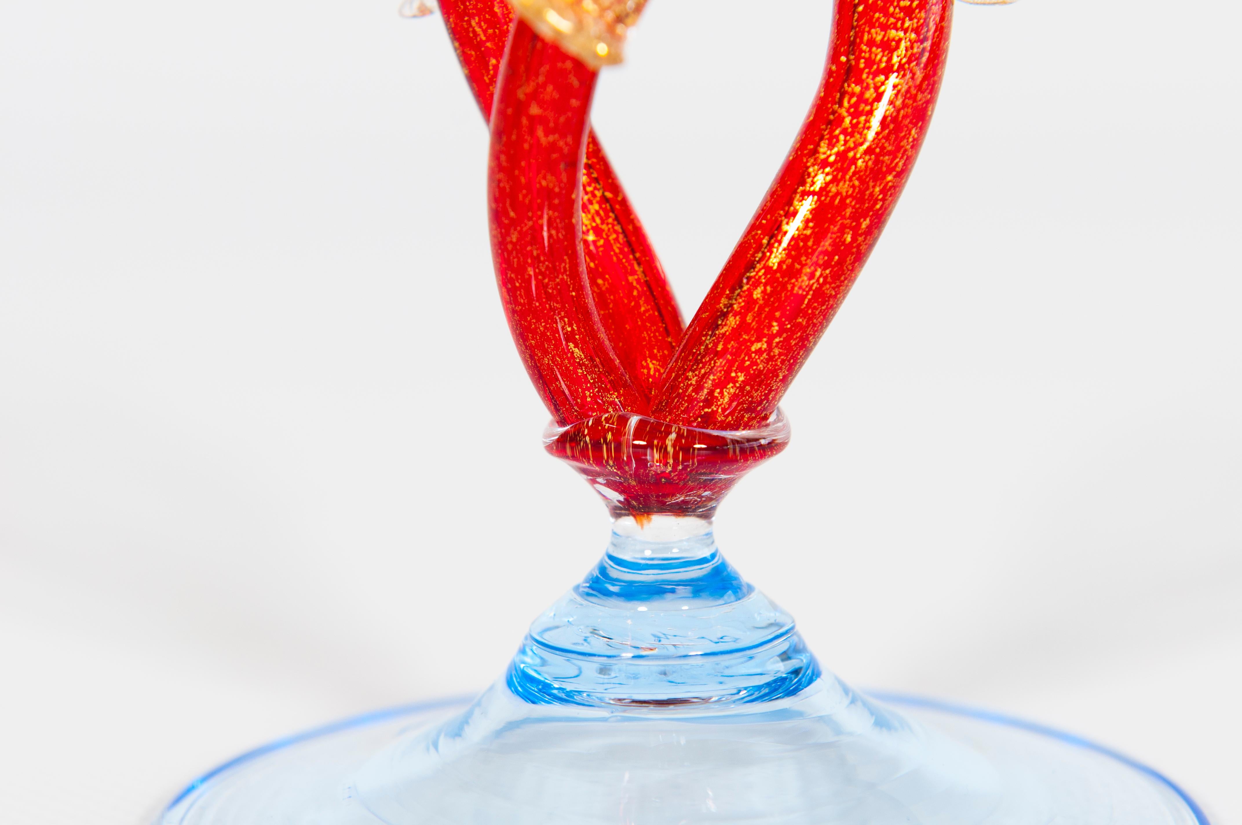 Copa de cristal de Murano de Giovanni Dalla Fina en la década de 1980 en venta 5