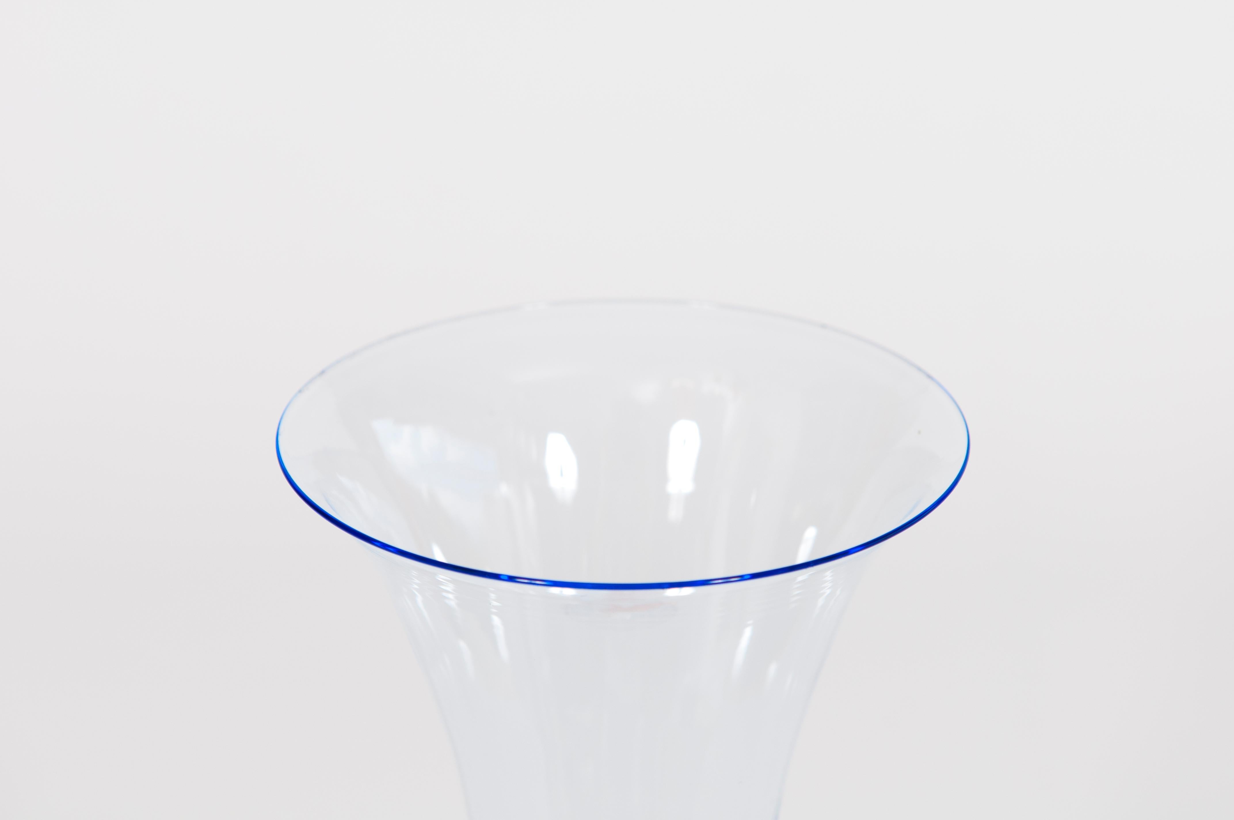 Copa de cristal de Murano de Giovanni Dalla Fina en la década de 1980 Moderno en venta