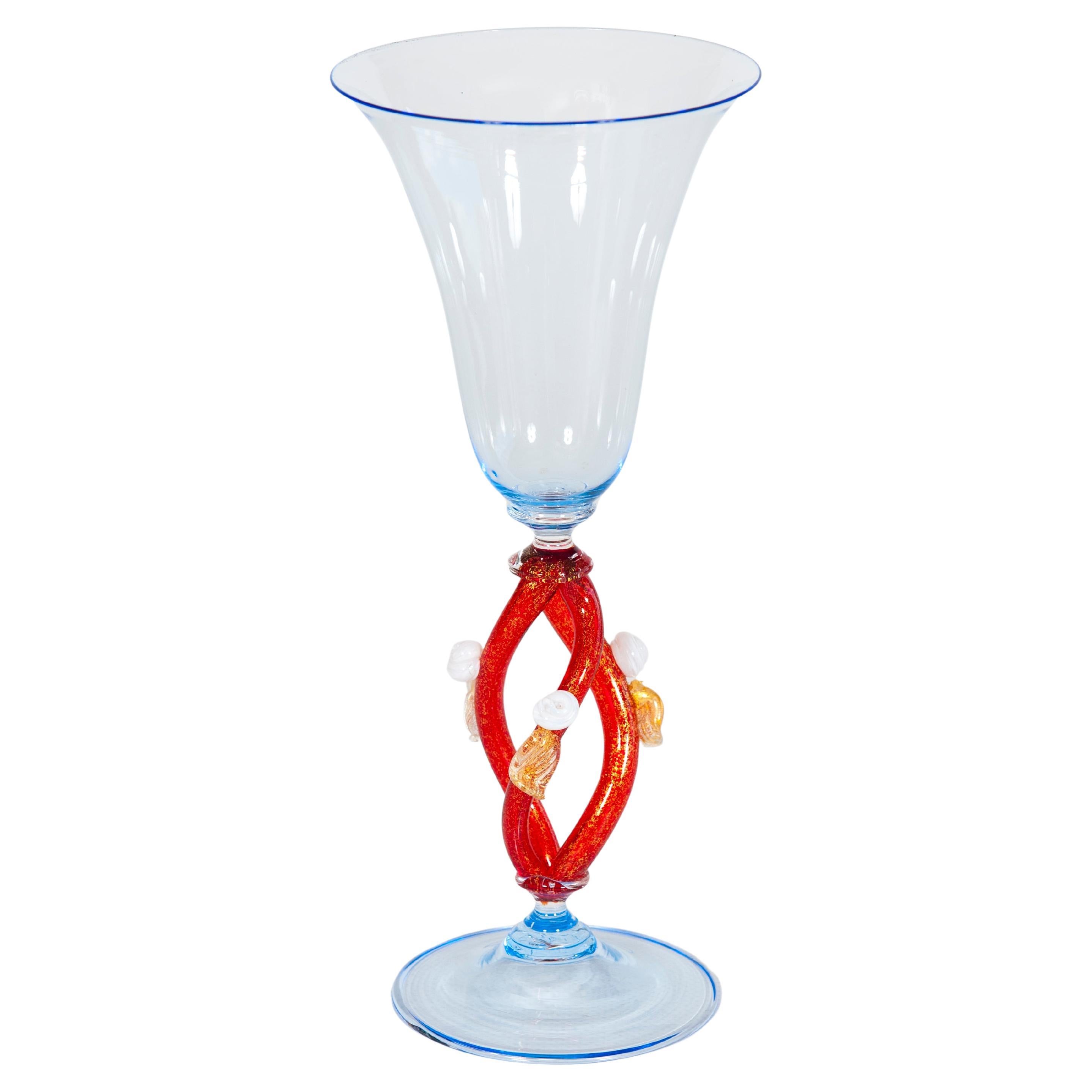 Copa de cristal de Murano de Giovanni Dalla Fina en la década de 1980 en venta