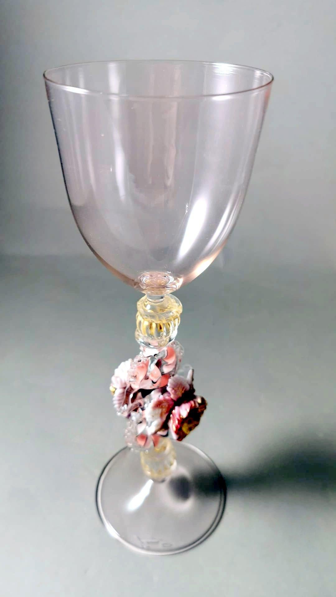 Hand-Crafted Murano Glass Goblet 