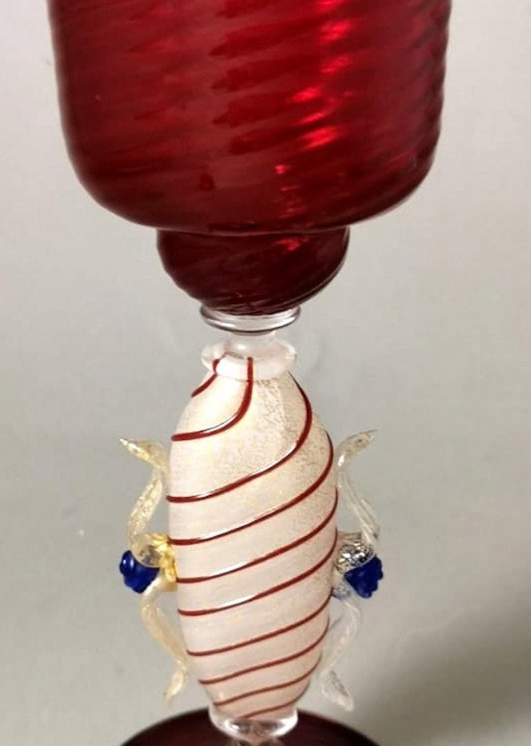 Hand-Crafted Murano Glass Goblet 