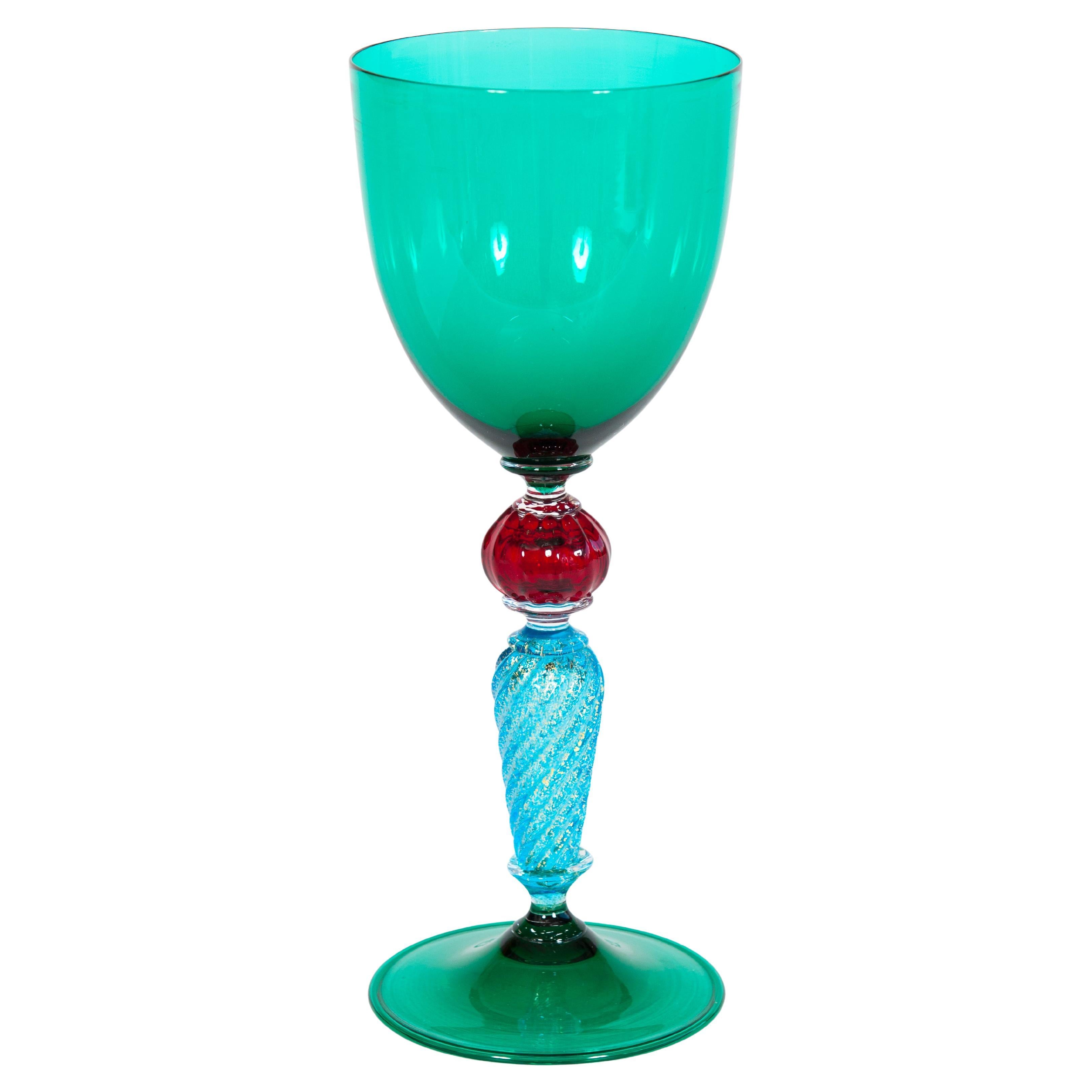 Calice in vetro di Murano con inclusioni d'oro, circa 1960
