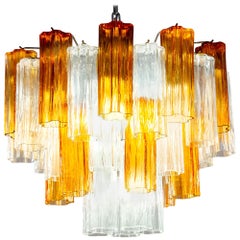 Murano Glass Gold and Ice Tronchi Chandelier