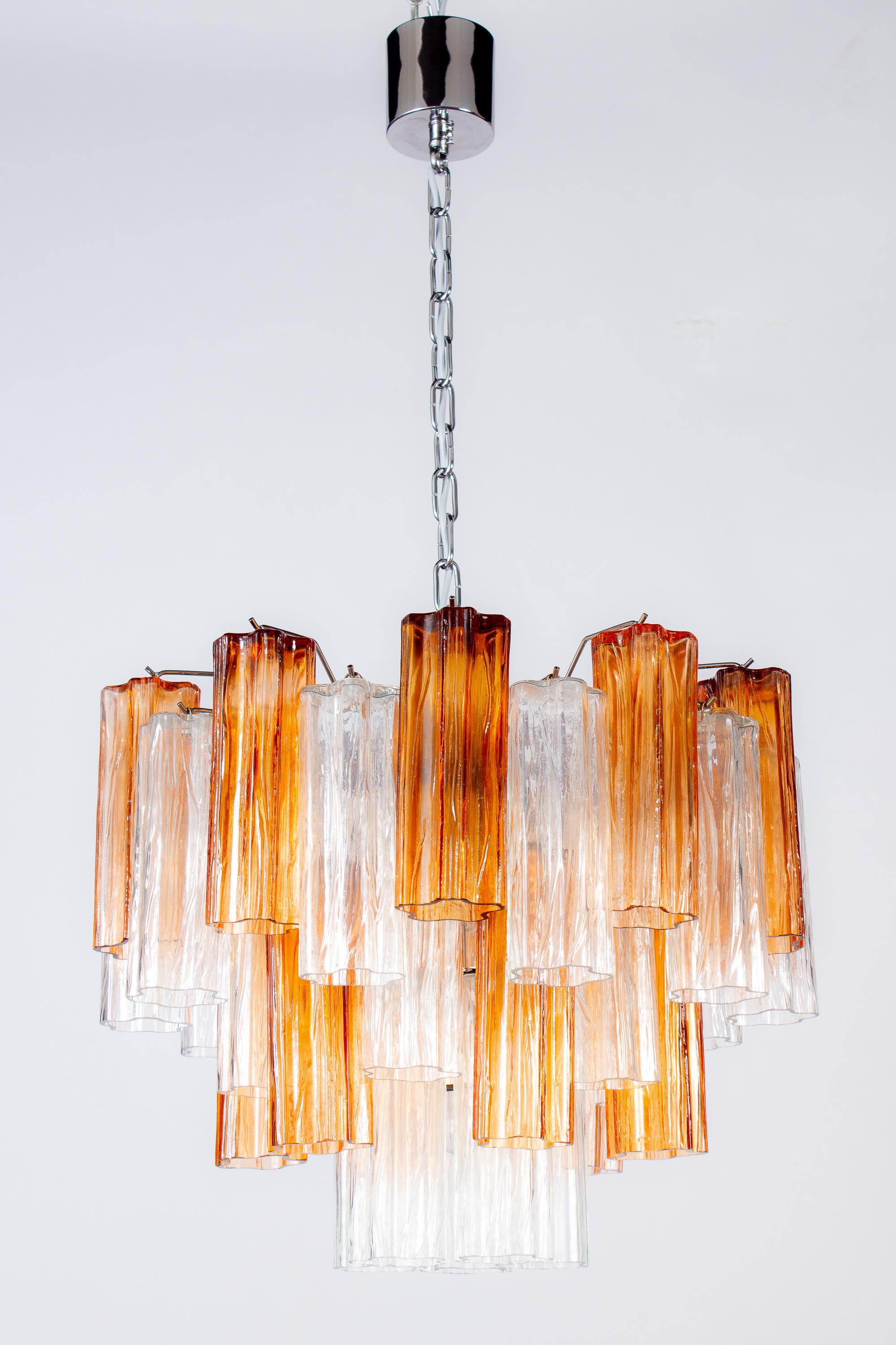 Lampadario Tronchi in vetro di Murano oro e ghiaccio di Venini, anni '70 in vendita 6