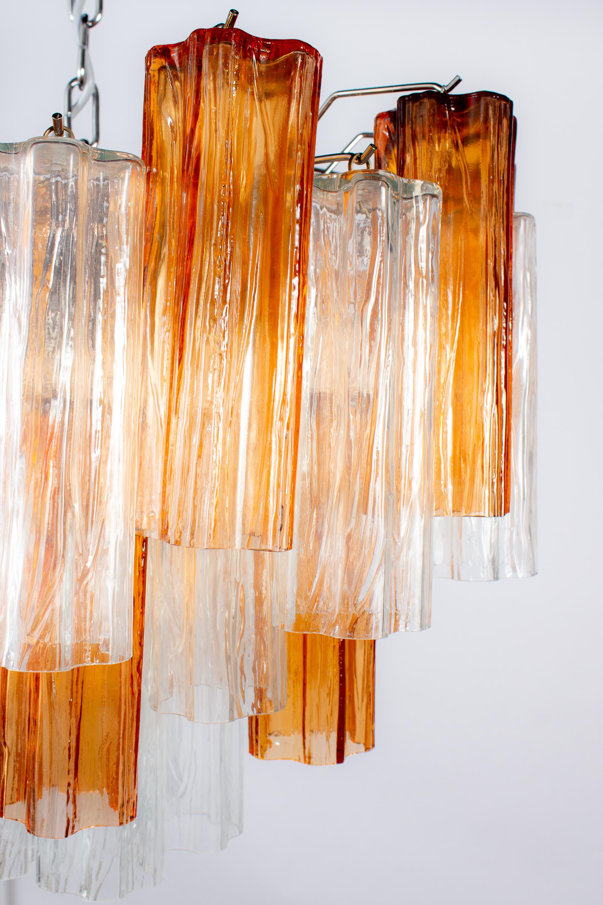 Lampadario Tronchi in vetro di Murano oro e ghiaccio di Venini, anni '70 in vendita 1