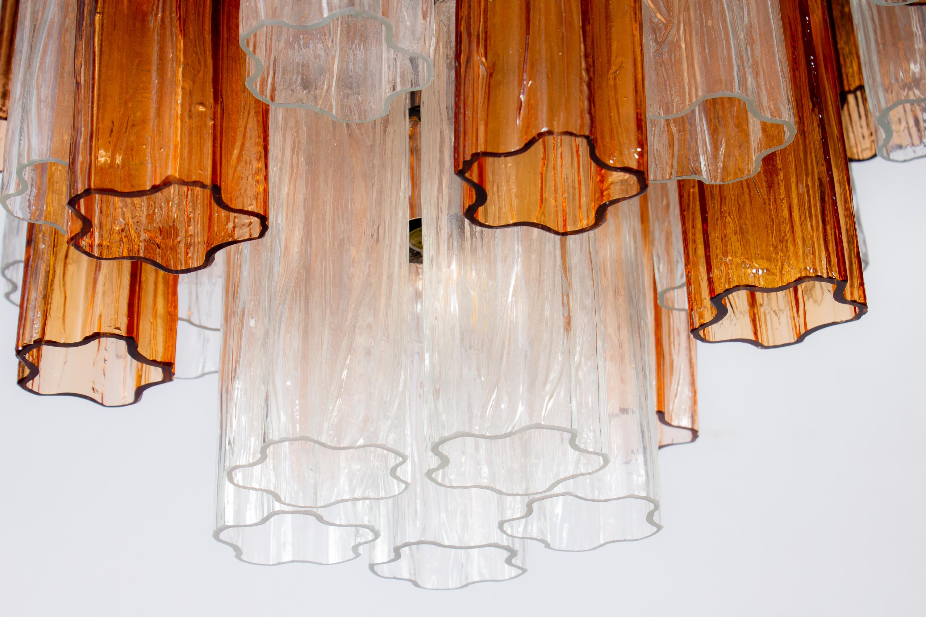 Lampadario Tronchi in vetro di Murano oro e ghiaccio di Venini, anni '70 in vendita 3