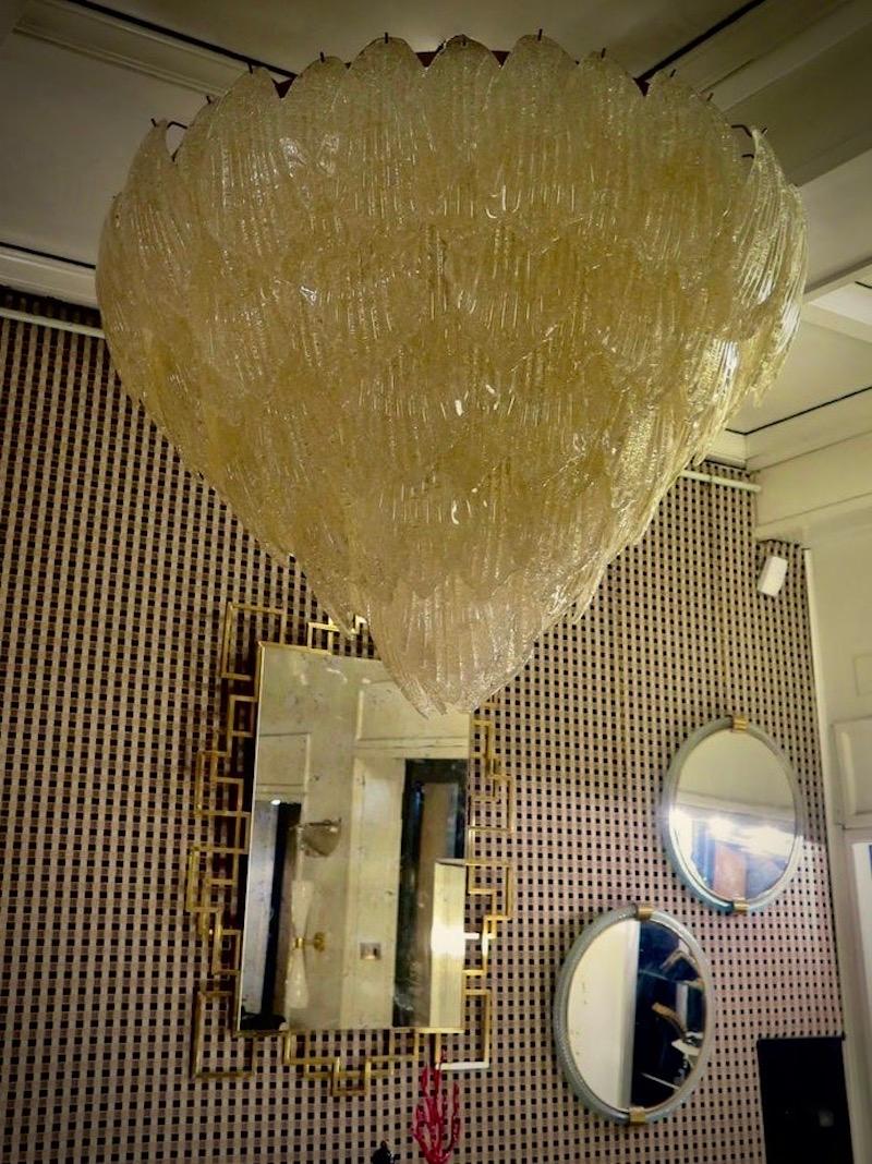 Murano Glass Gold Color Art Deco Italian Chandeliers and Pendant, 2000 For Sale 2
