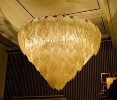 Murano Glass Gold Color Art Deco Italian Chandeliers and Pendant, 2000