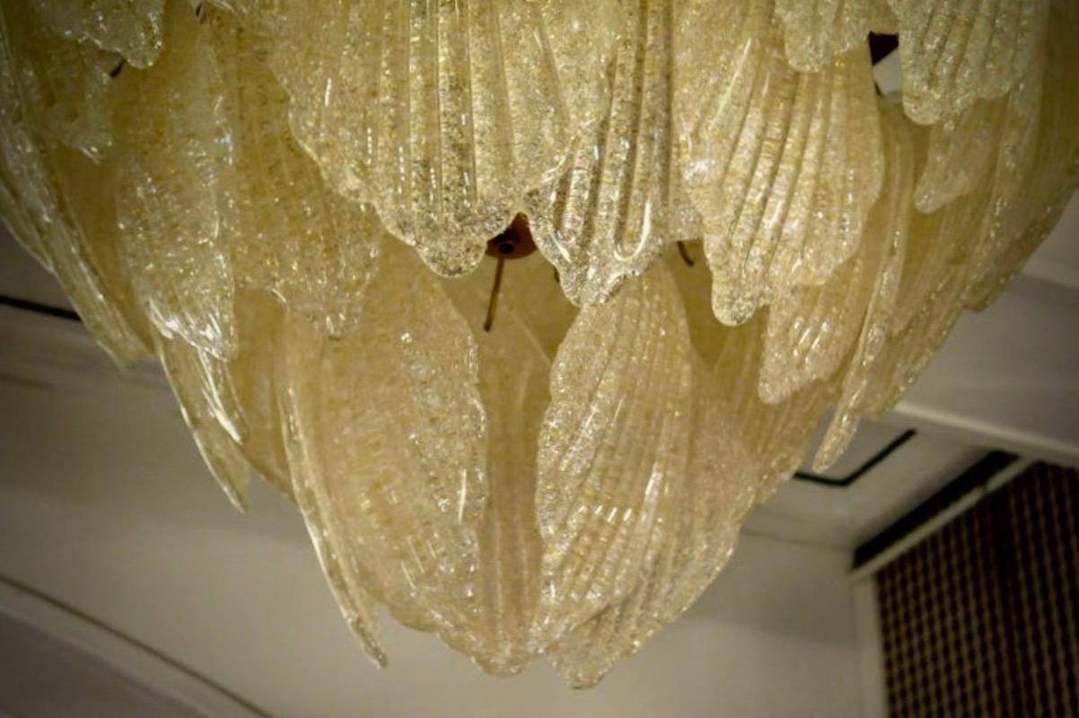 Mid-20th Century Murano Glass Gold Color Art Deco Italian Chandeliers and Pendant, 1940 For Sale