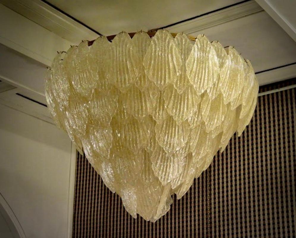 Murano Glass Gold Color Art Deco Italian Chandeliers and Pendant, 2000 For Sale 1