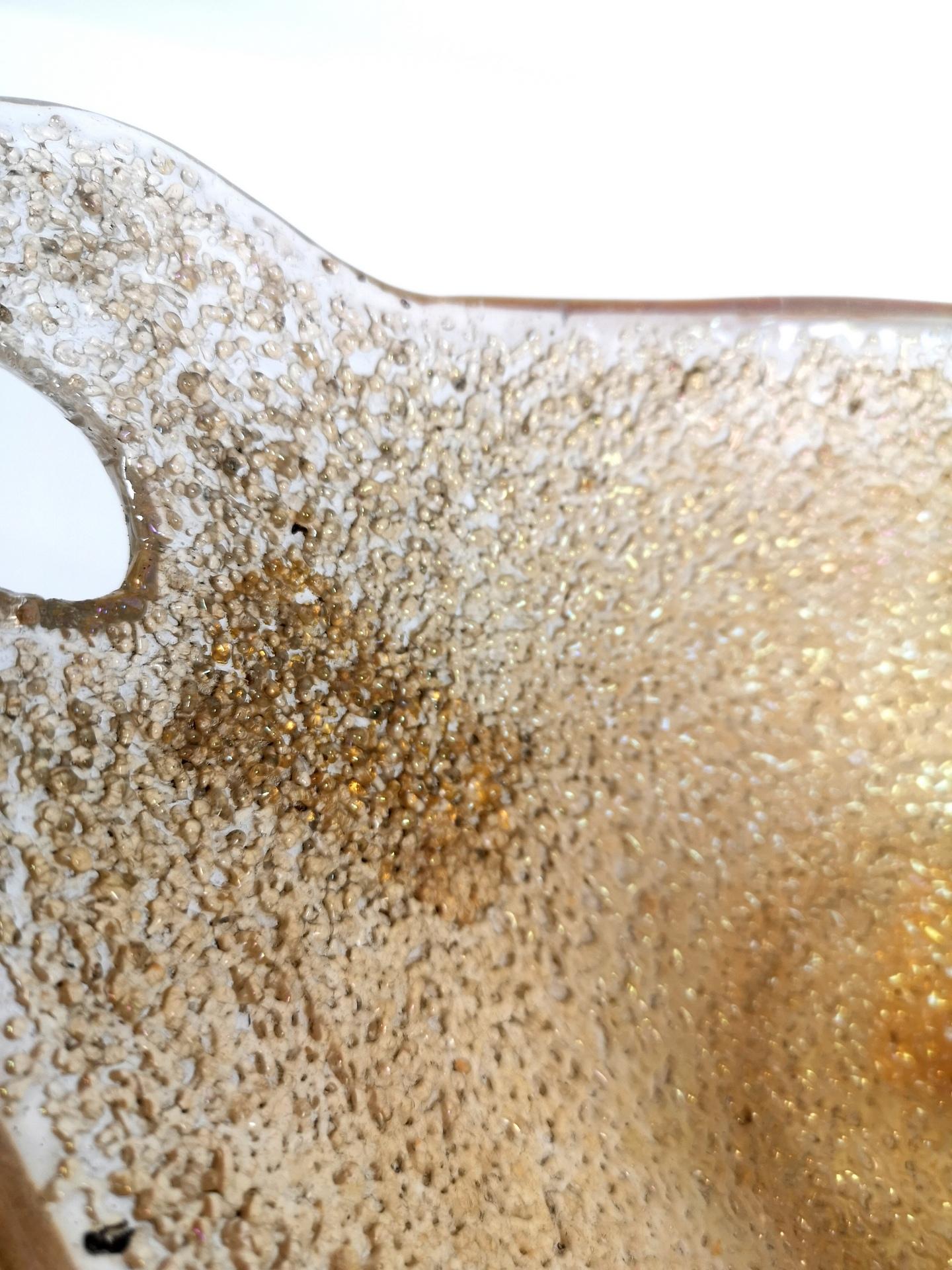 Ciotola in vetro di Murano con fiocco d'oro, anni '70 in vendita 3