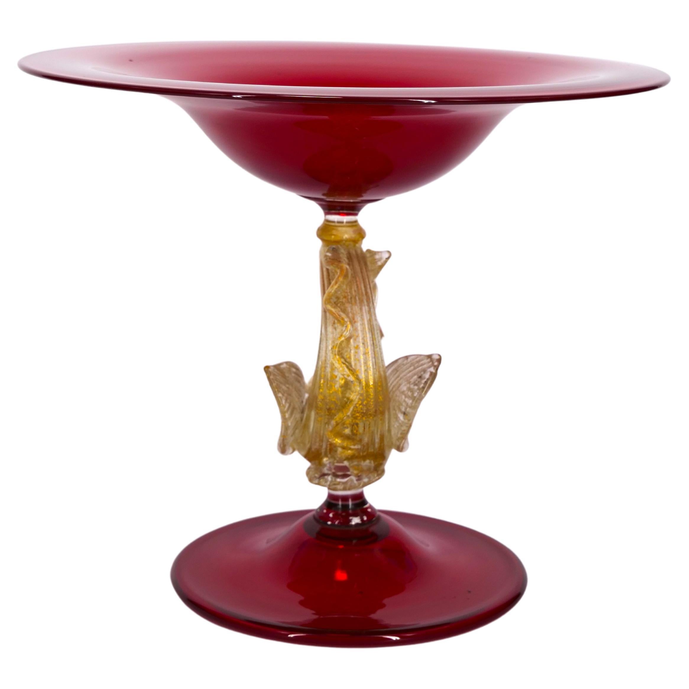 20th Century Murano Glass / Gold Flecks Decorative Centerpiece