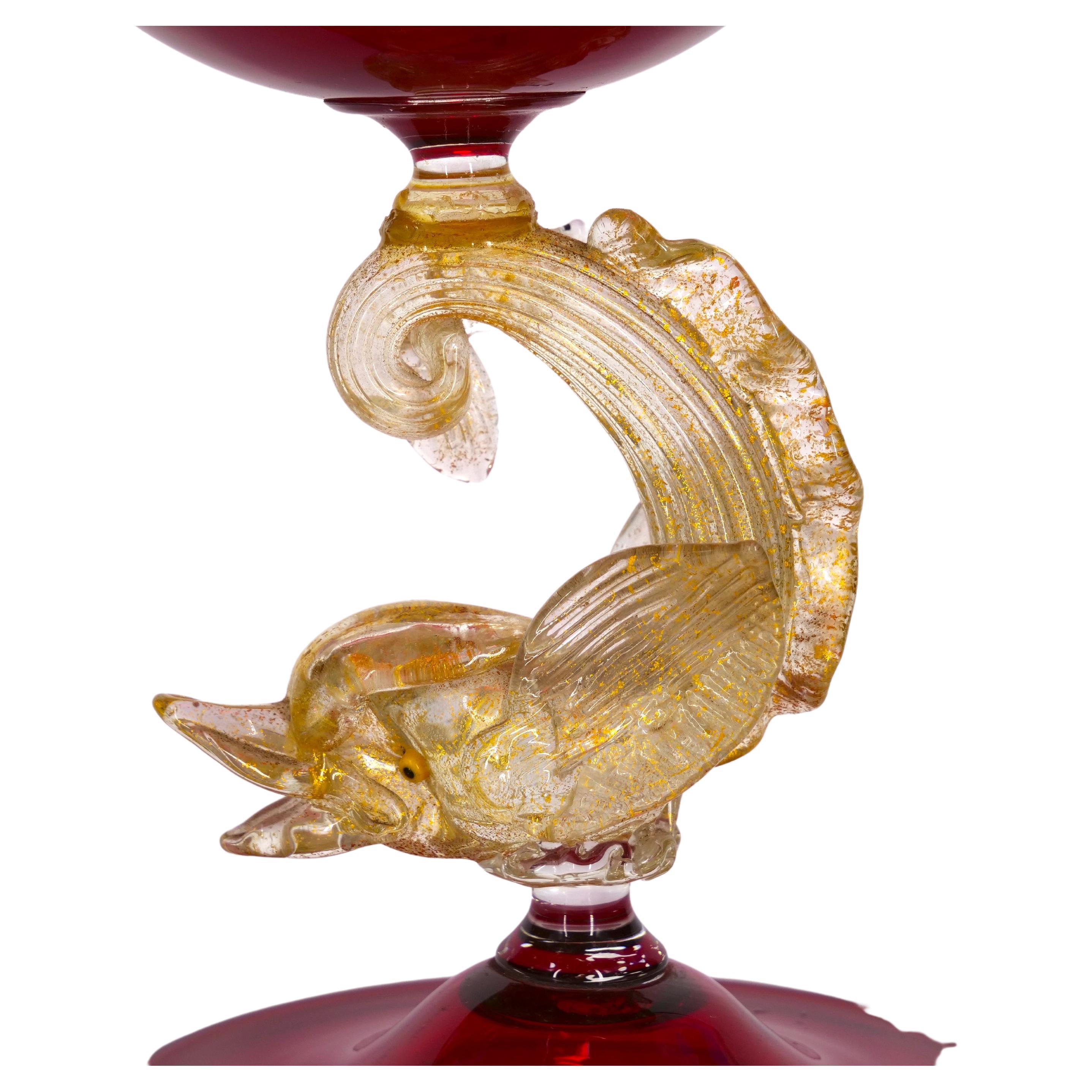 Murano Glass / Gold Flecks Decorative Centerpiece 3