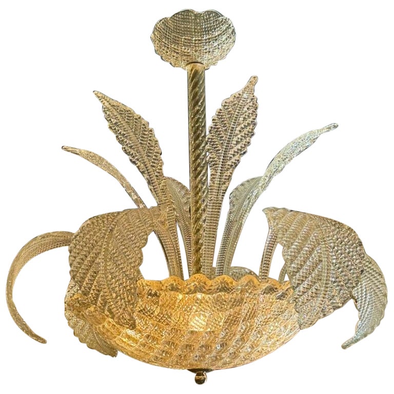 Murano Glass Gold Leaf Chandelier