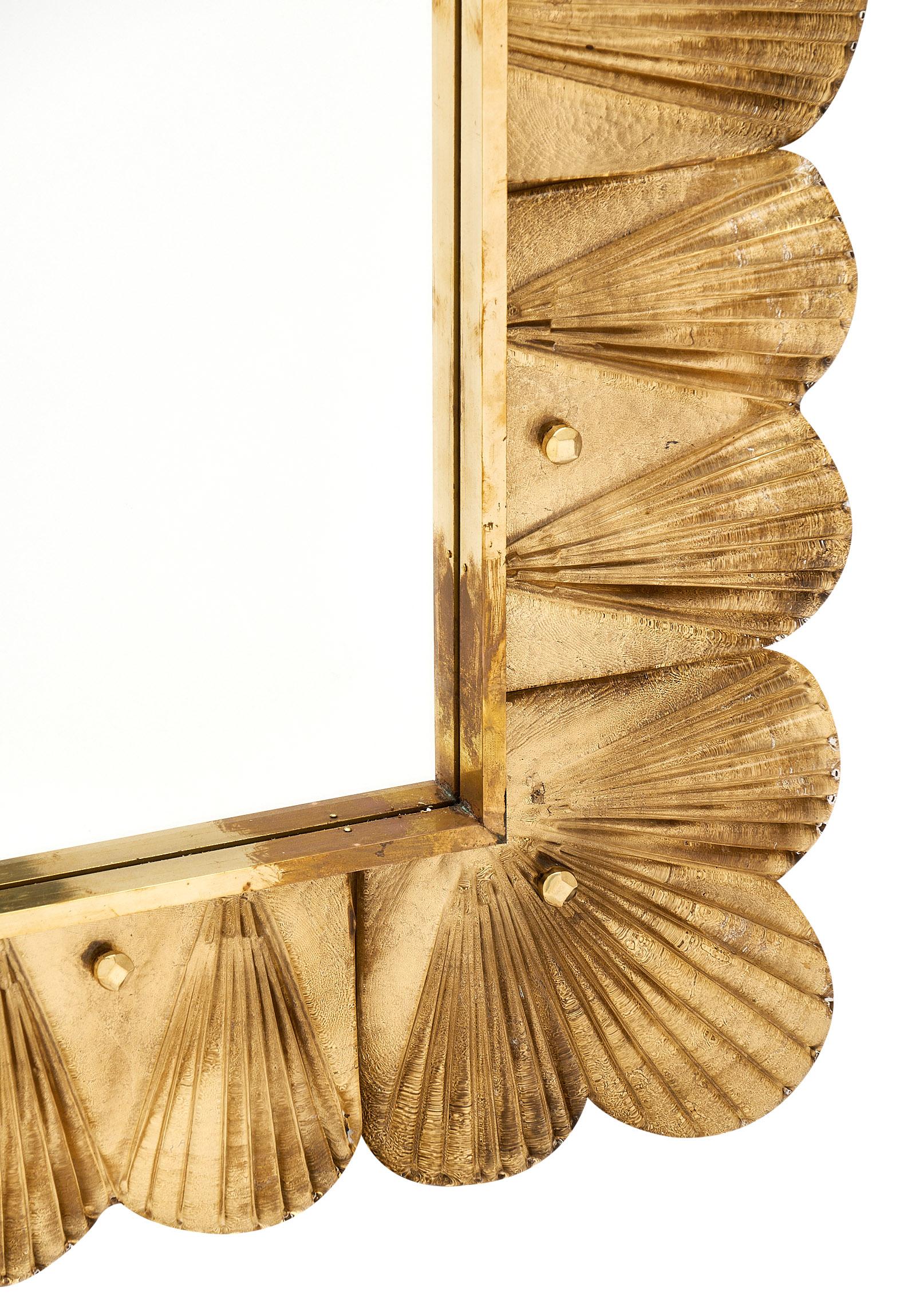 Miroir en verre de Murano à feuilles d'or en vente 3