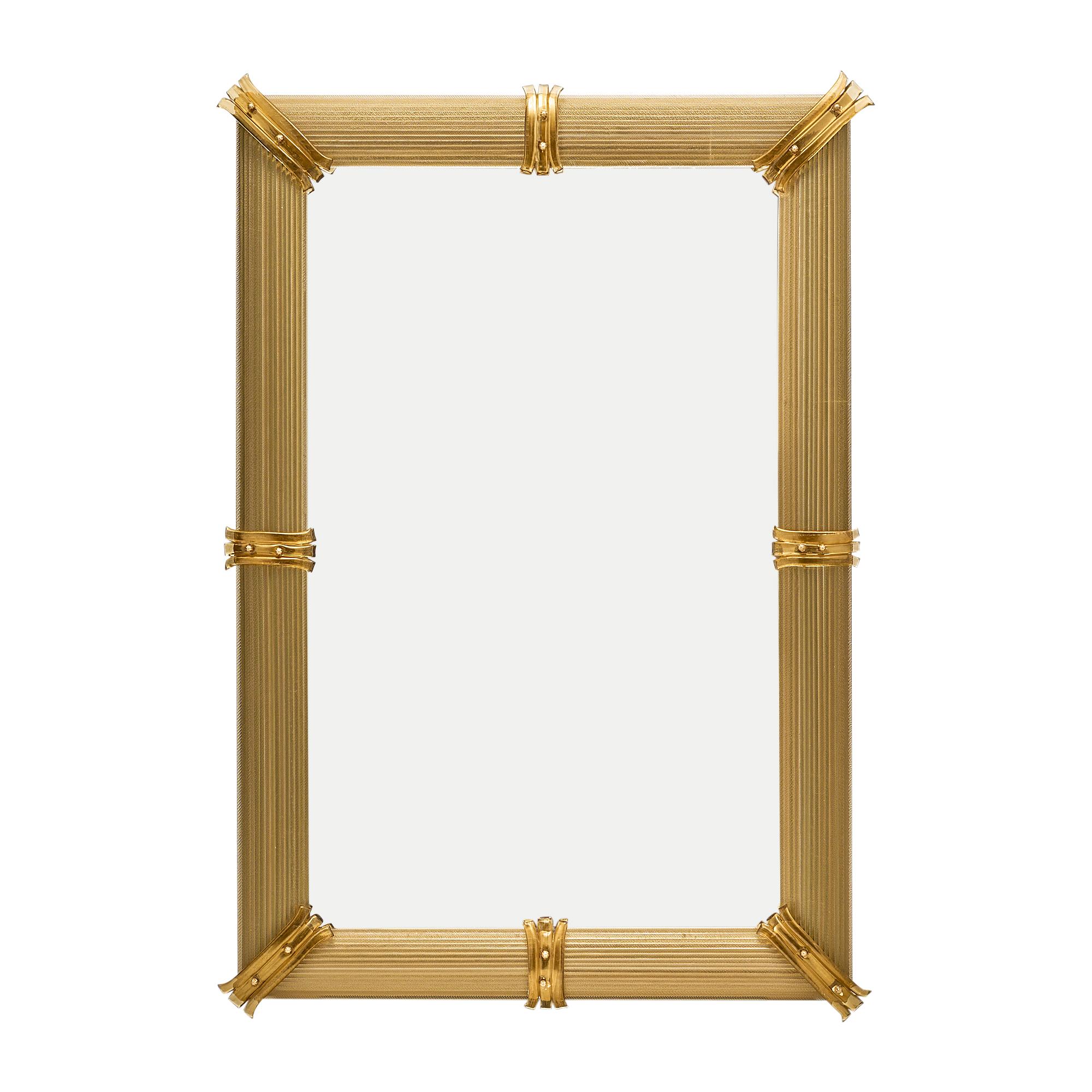 Murano Glass Gold Rigadin Mirror by Fuga, Hand-Crafted, Italian Design