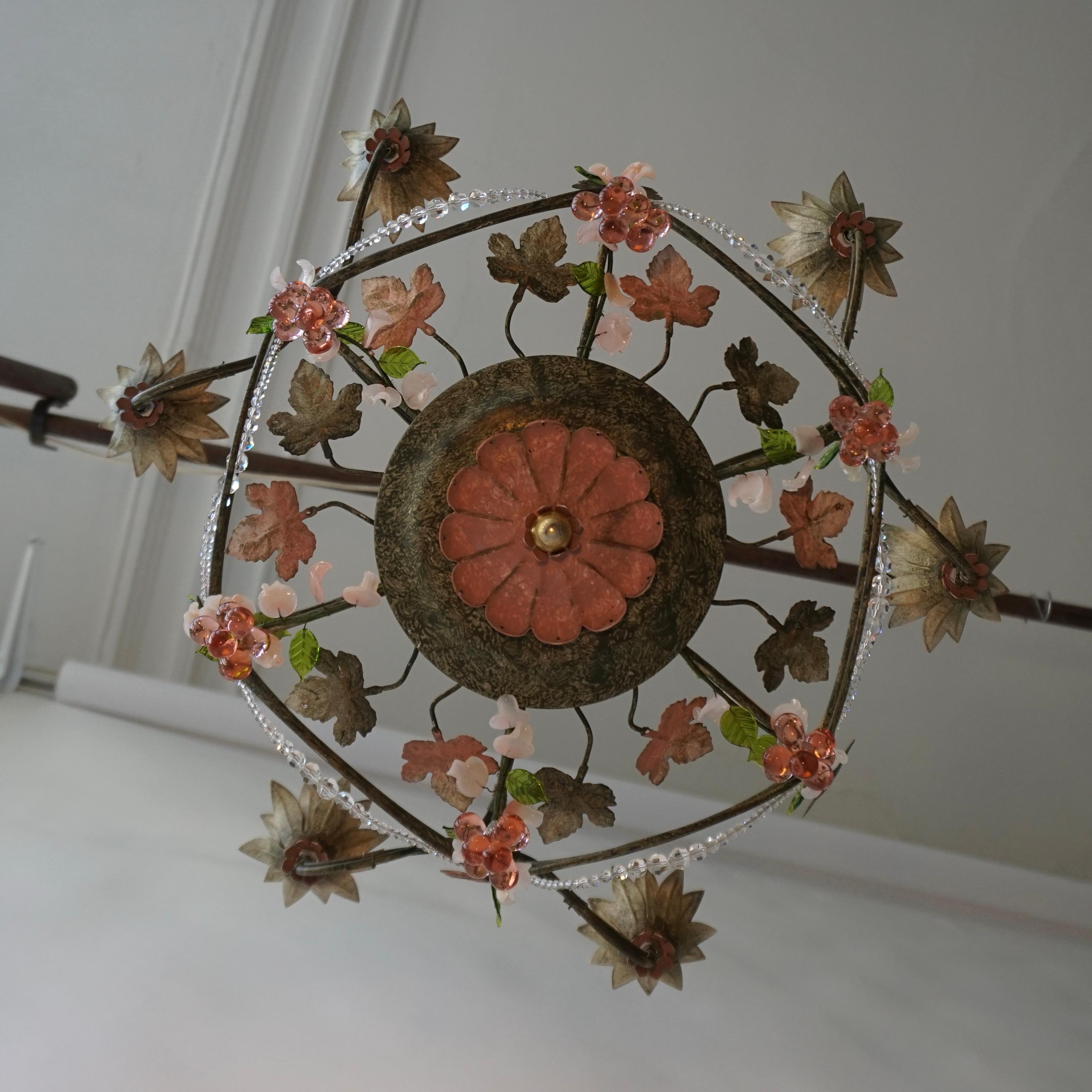 Mid-Century moderno Lampadario con uva in vetro di Murano in vendita
