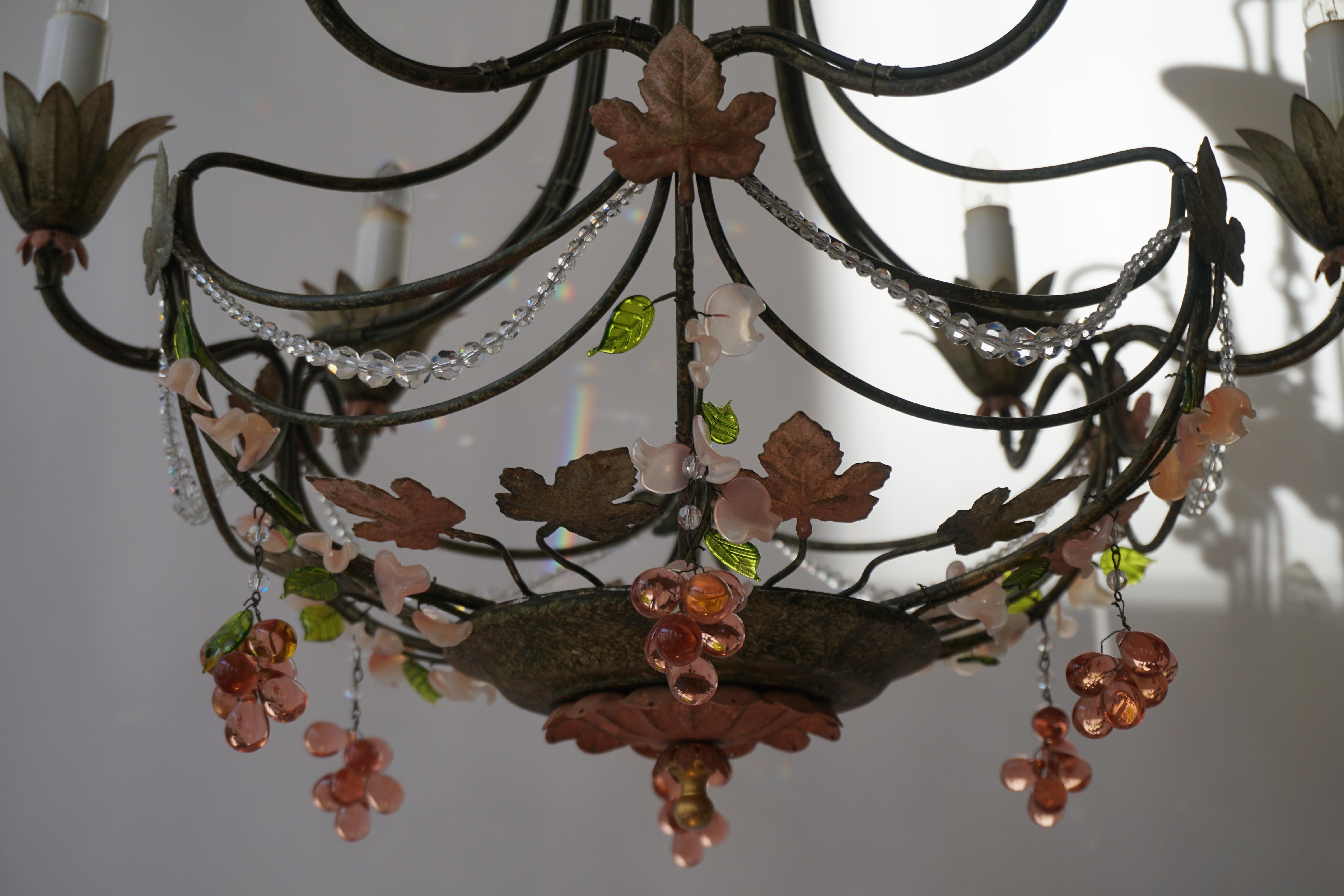 Murano Glass Grapes Chandelier For Sale 1