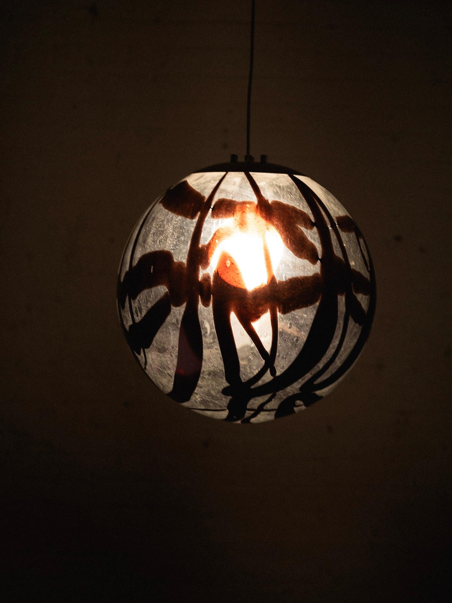 Murano Glass Graphic Globe Pendant Light 4