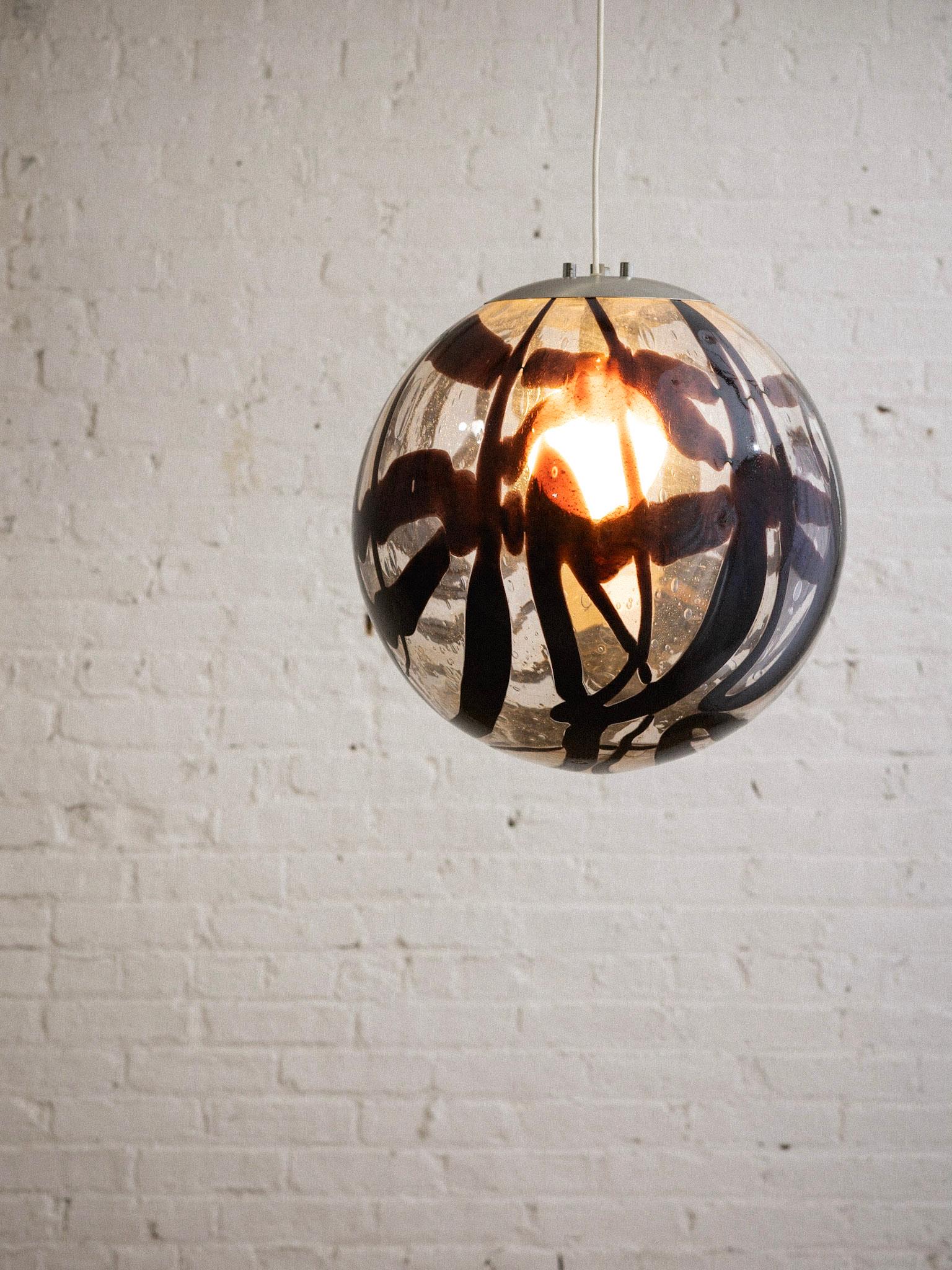 Murano Glass Graphic Globe Pendant Light 3
