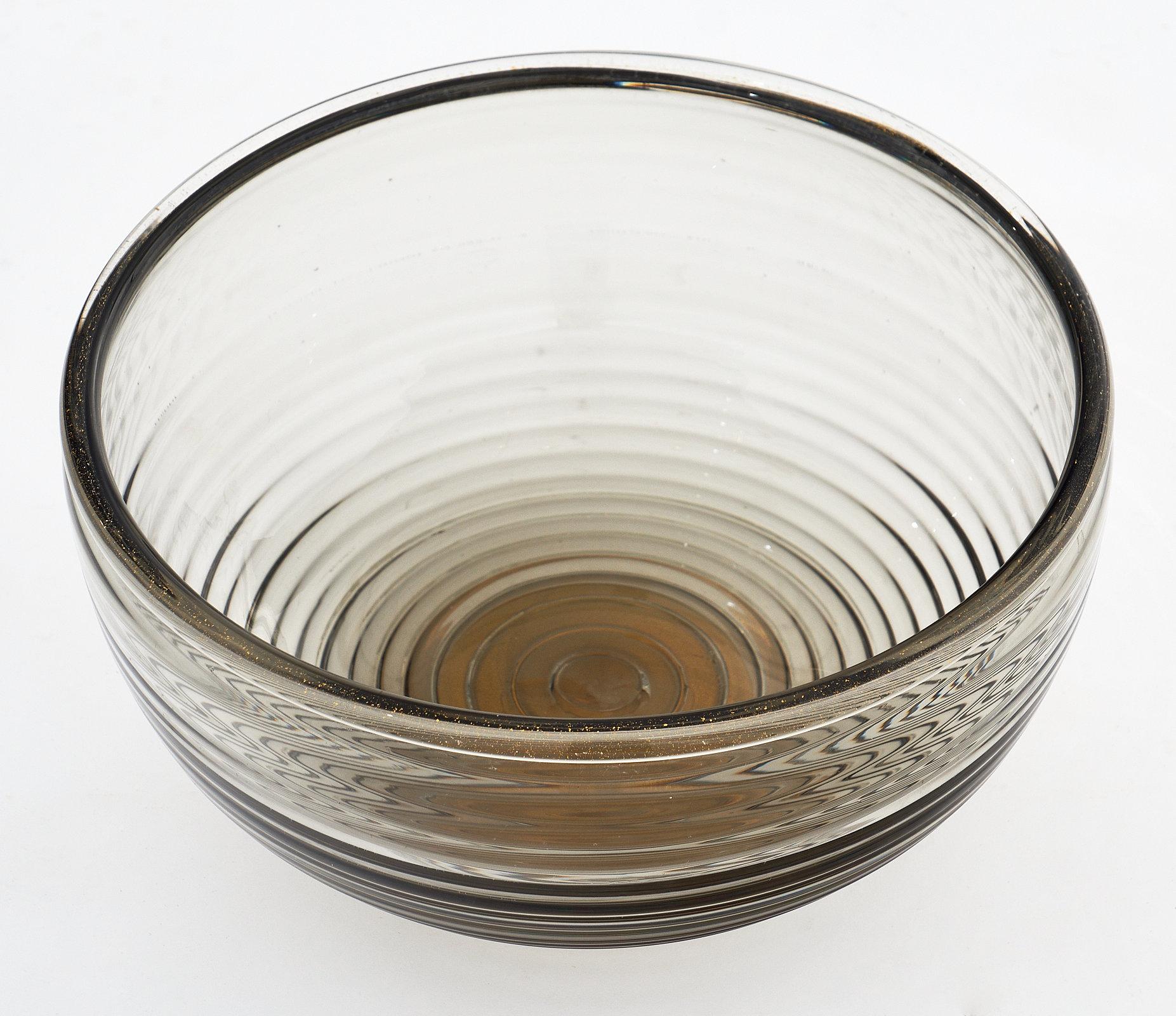 Murano Glass Gray and Avventurina Bowl 3