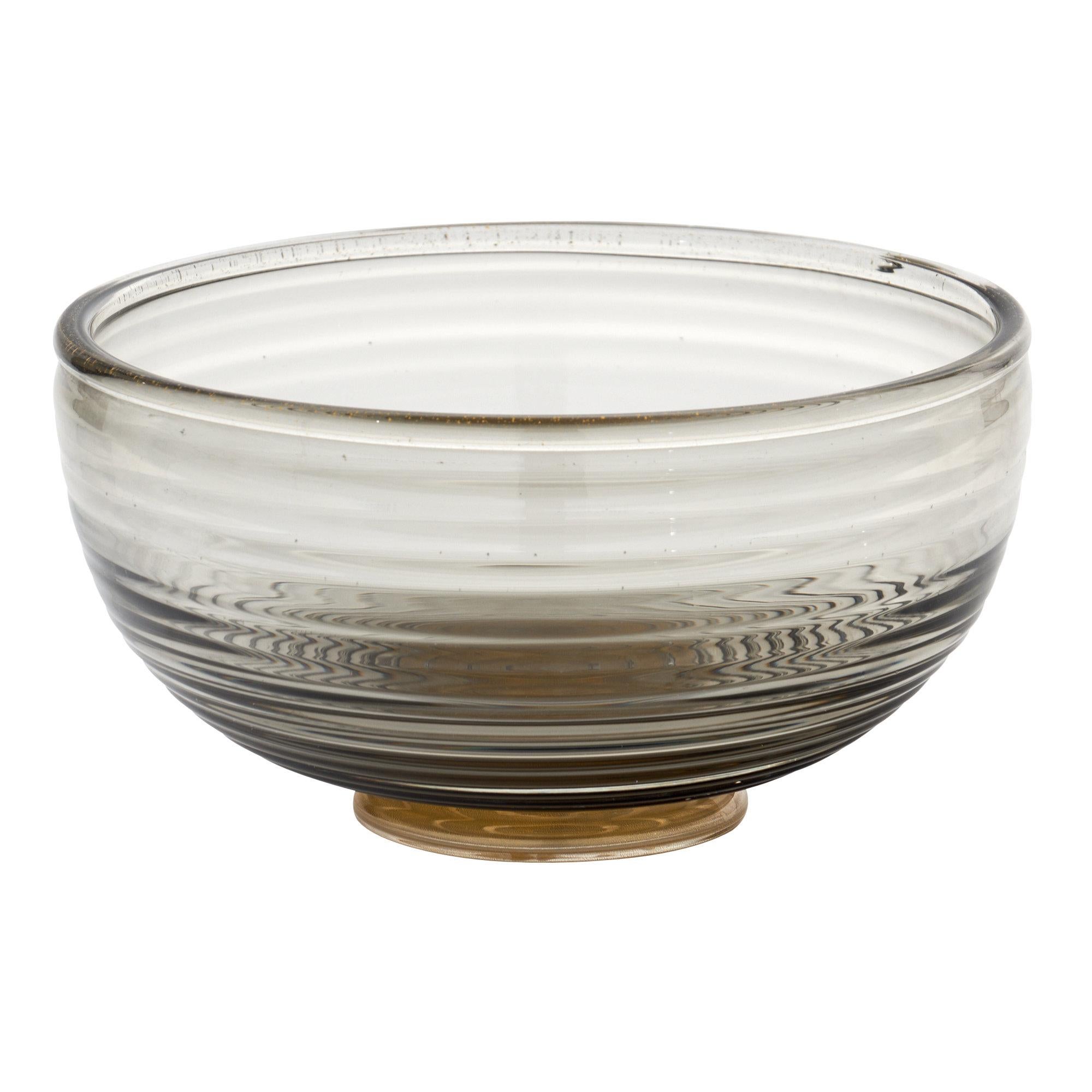 Murano Glass Gray and Avventurina Bowl