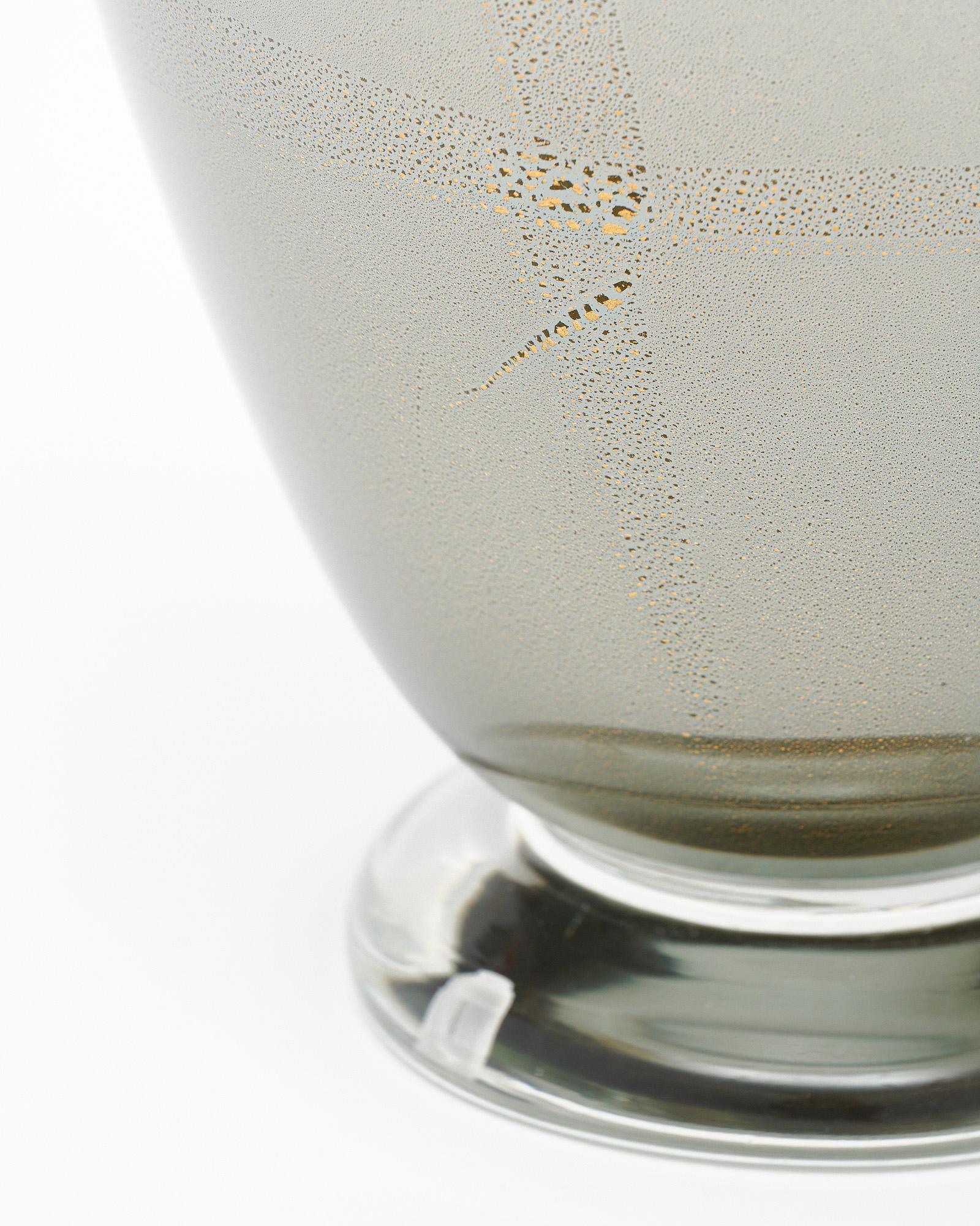 Italian Murano Glass Gray and Avventurina Lamps For Sale