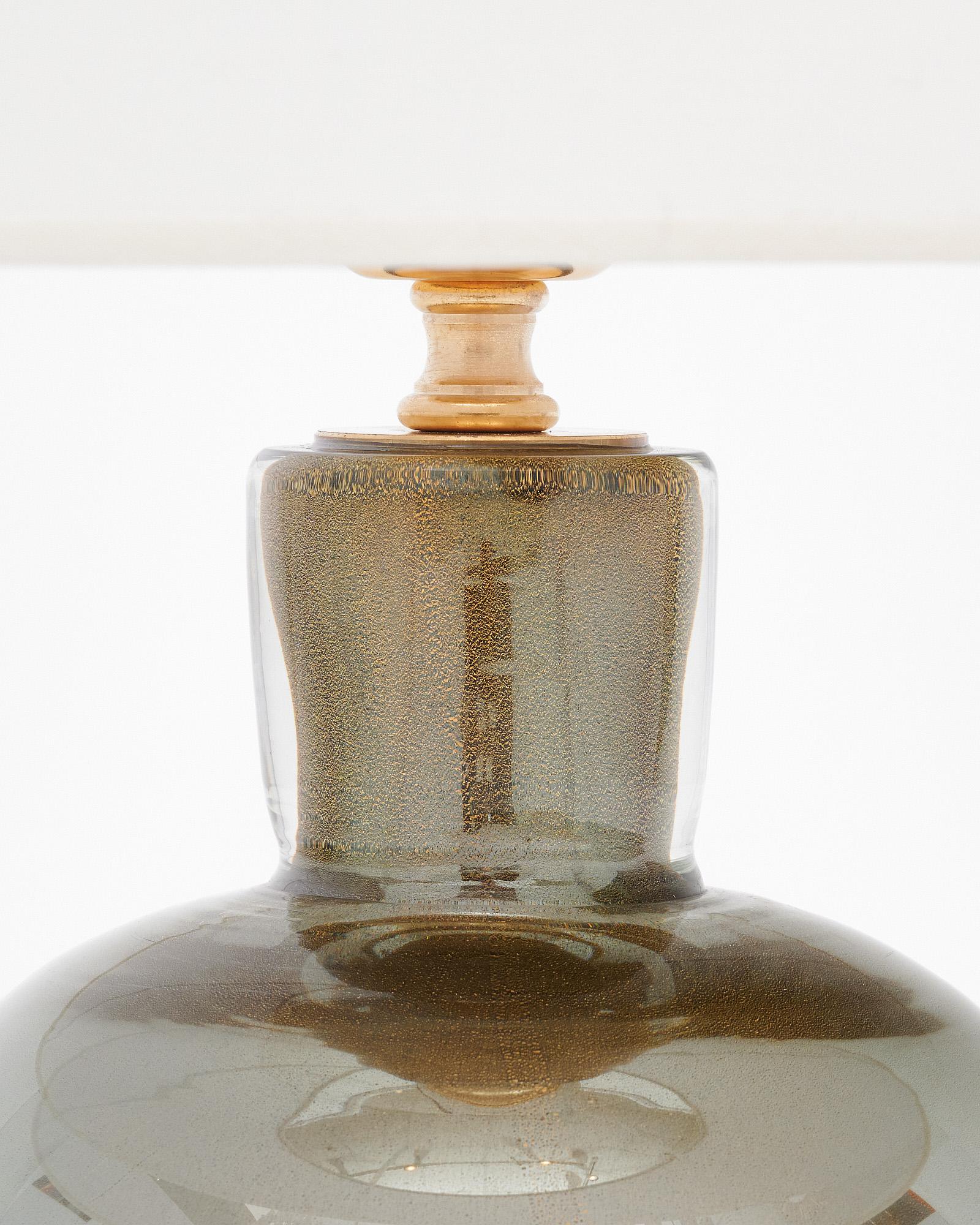 Murano Glass Gray and Avventurina Lamps For Sale 3
