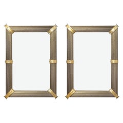 Murano Glass Gray and Gold Rigadin Mirrors