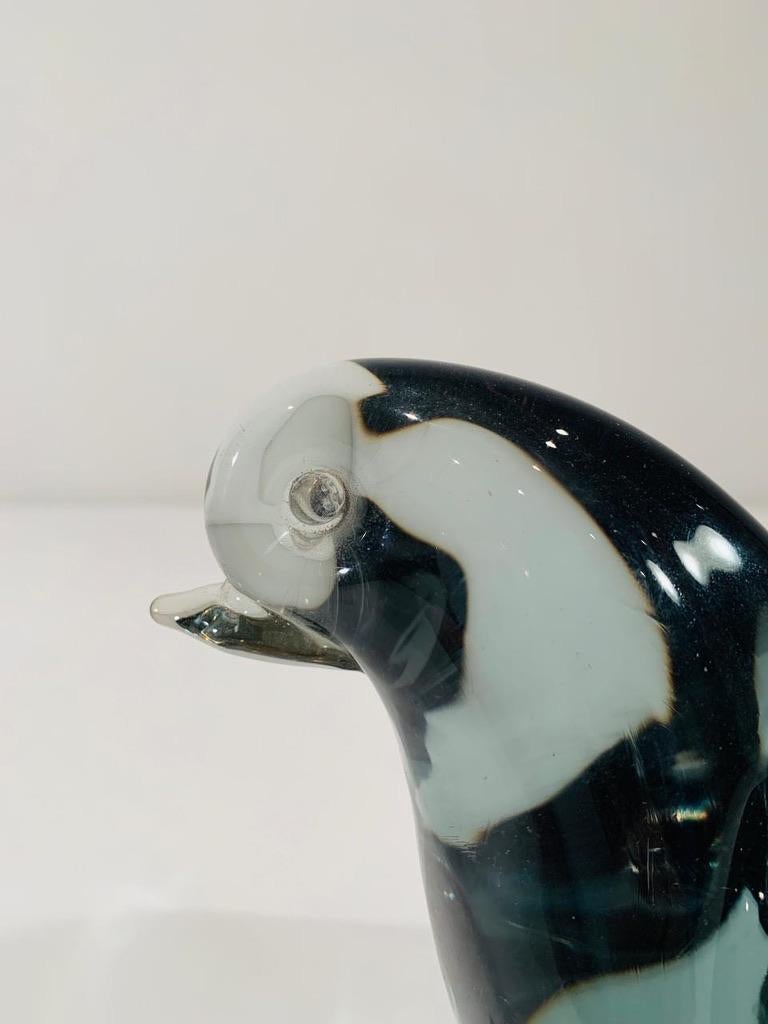 Italian Venini Murano glass gray pigeon circa 1950 signed For Sale
