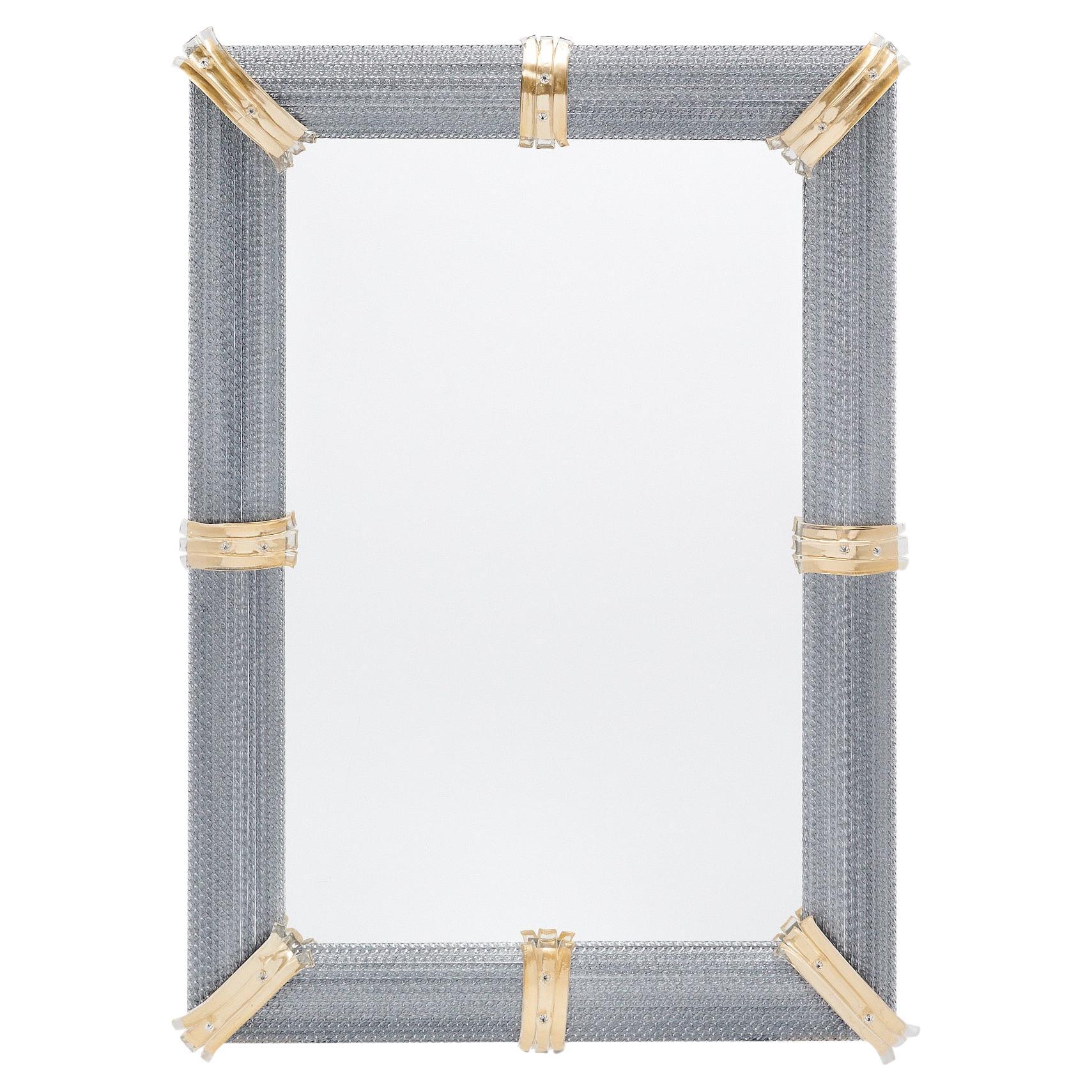 Murano Glass Gray “Rigadin” Mirror
