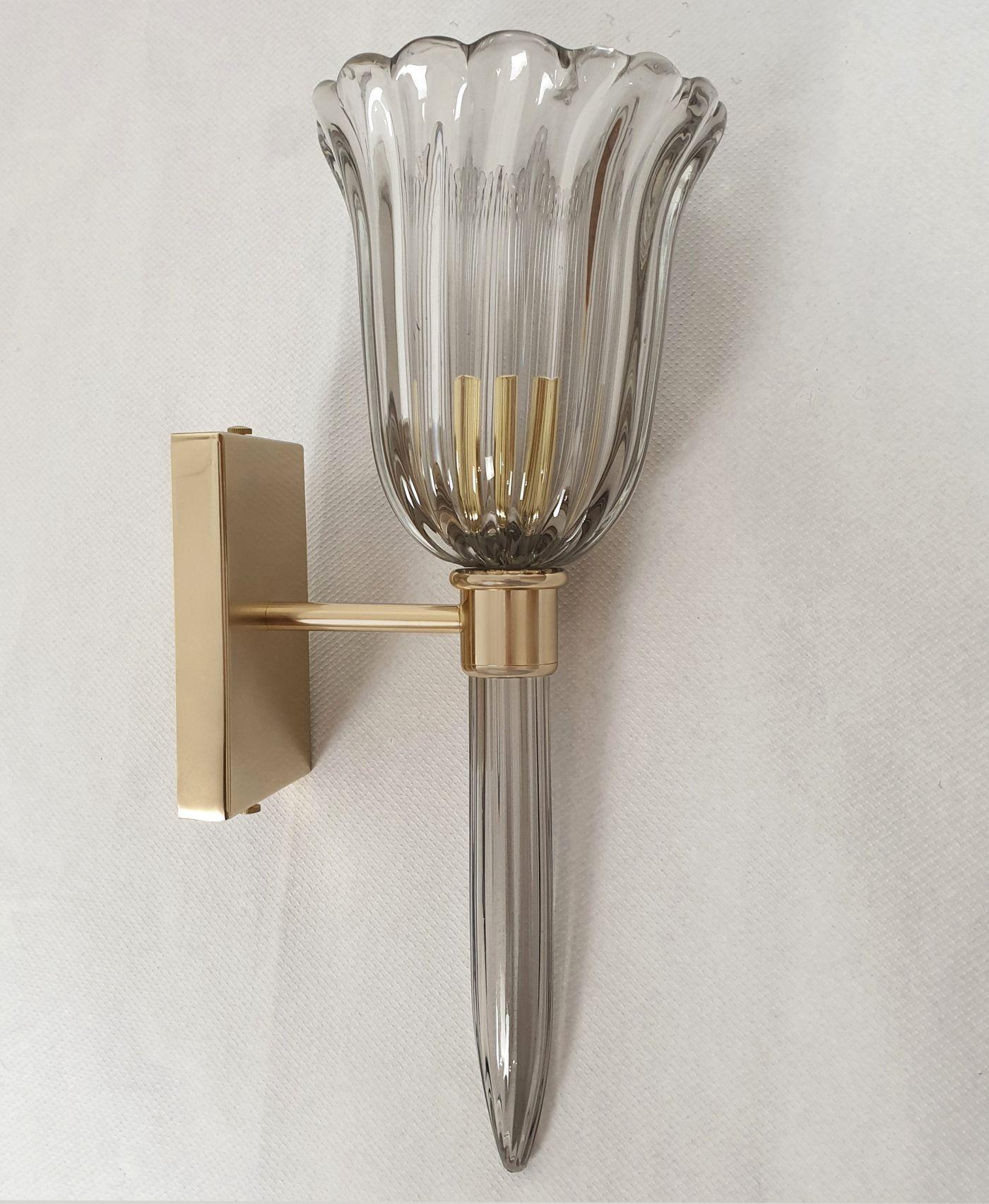Italian Murano Glass Sconces, Italy - a Pair For Sale
