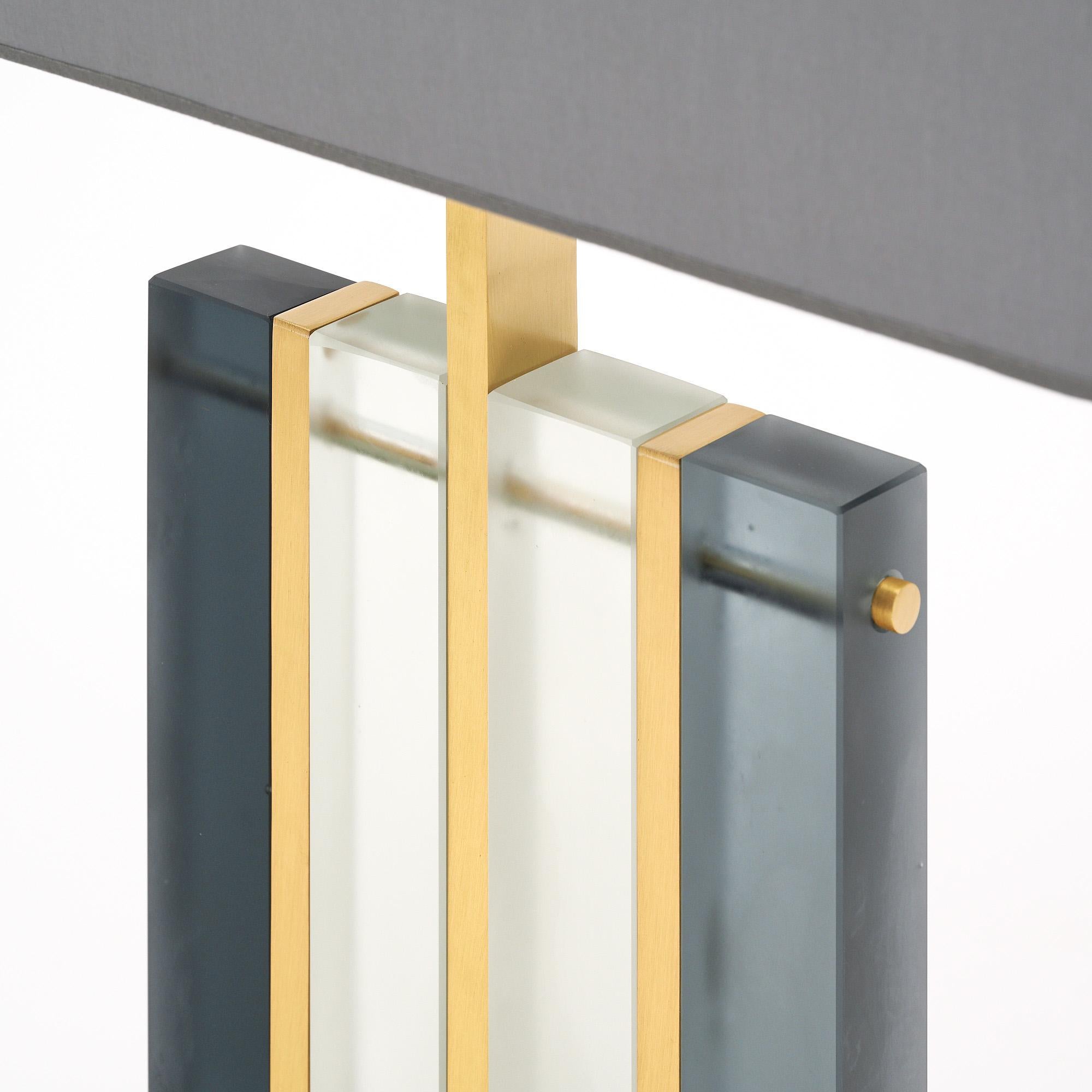 Murano Glas Grau Tormalina Slab Lampen (21. Jahrhundert und zeitgenössisch) im Angebot