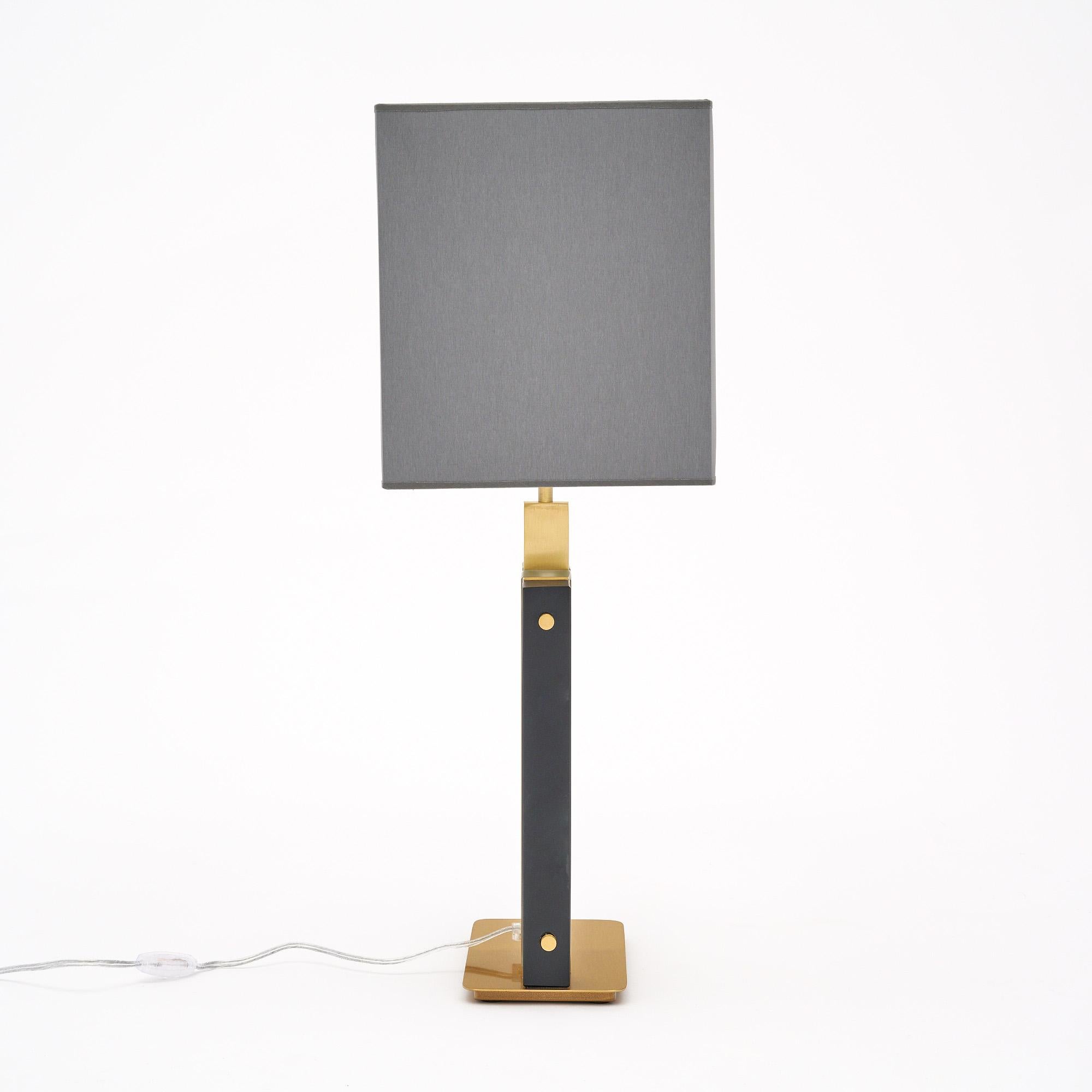 Murano Glas Grau Tormalina Slab Lampen (Messing) im Angebot