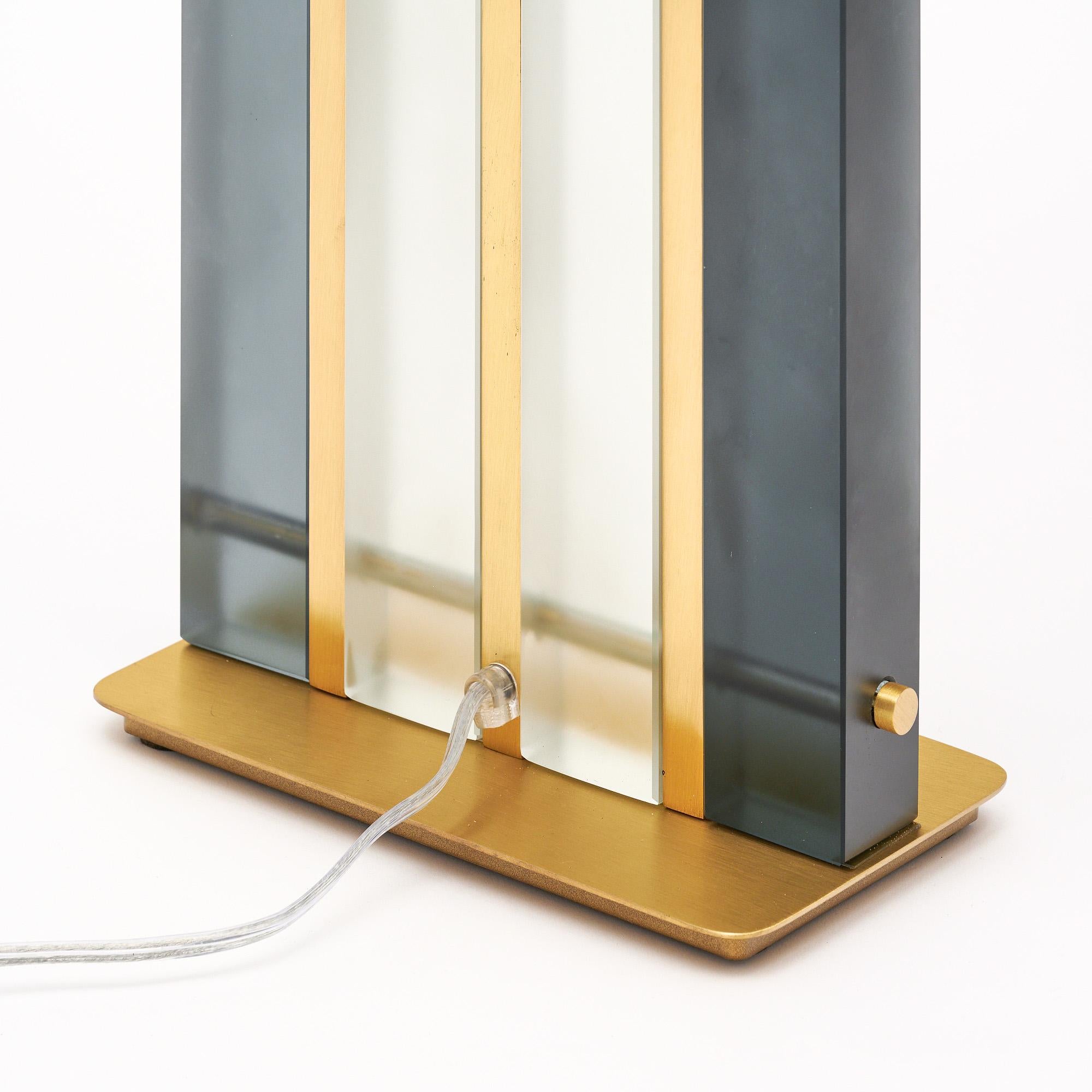 Murano Glas Grau Tormalina Slab Lampen im Angebot 1