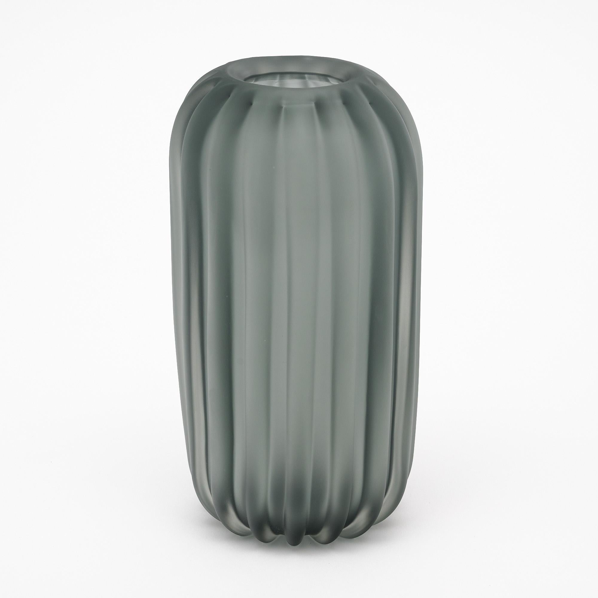 Italian Murano Glass Gray Vase Trio For Sale