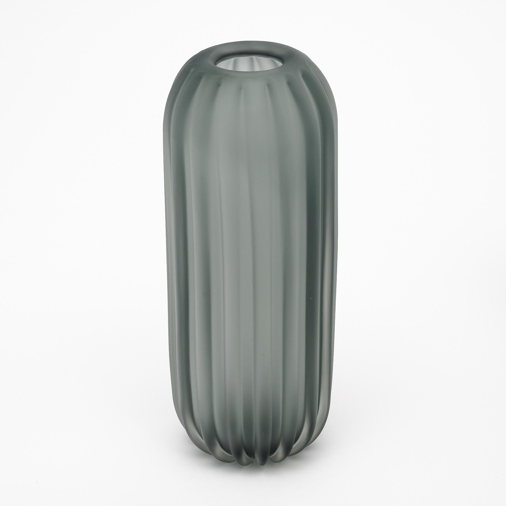 Murano Glass Gray Vase Trio In New Condition For Sale In Austin, TX