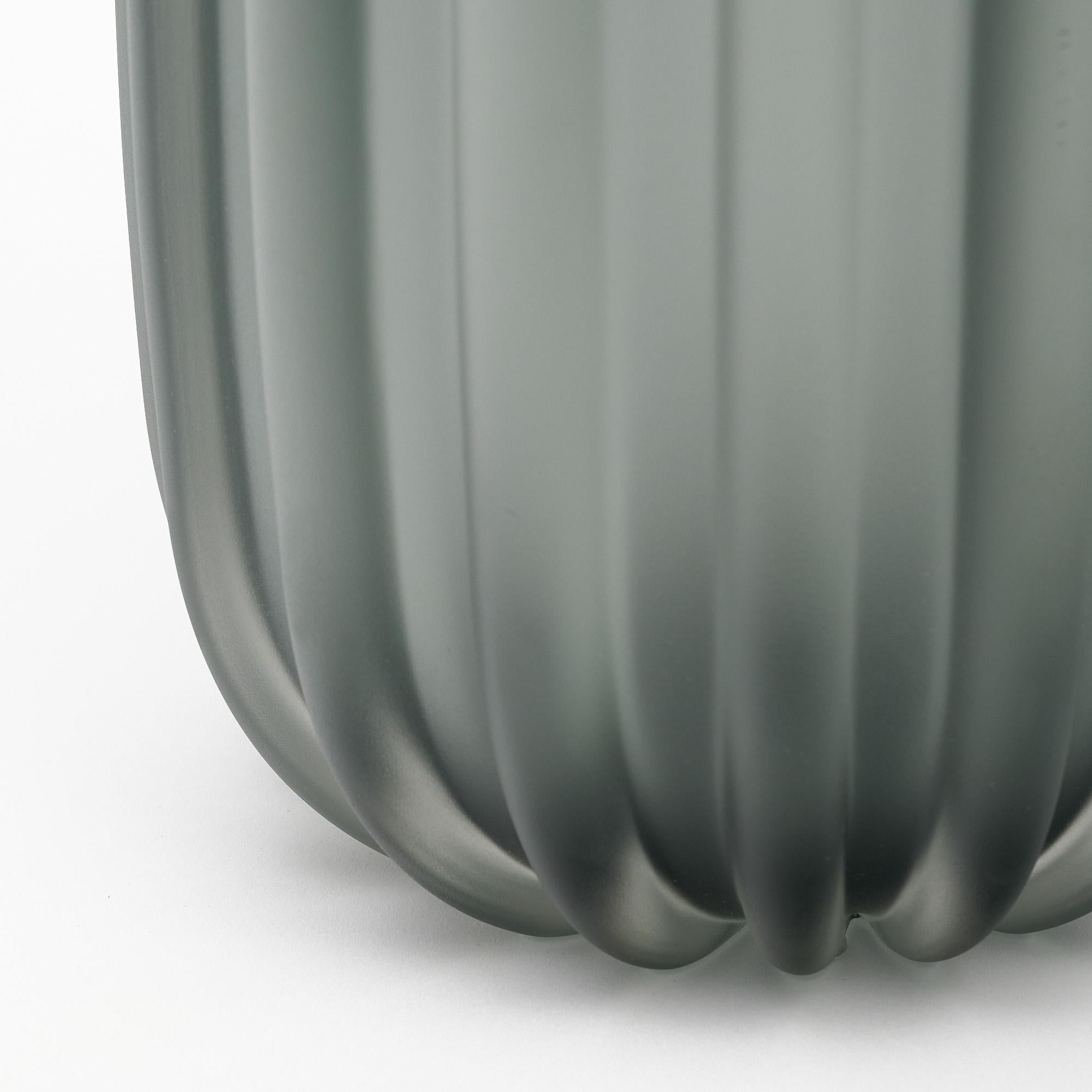 Contemporary Murano Glass Gray Vase Trio For Sale