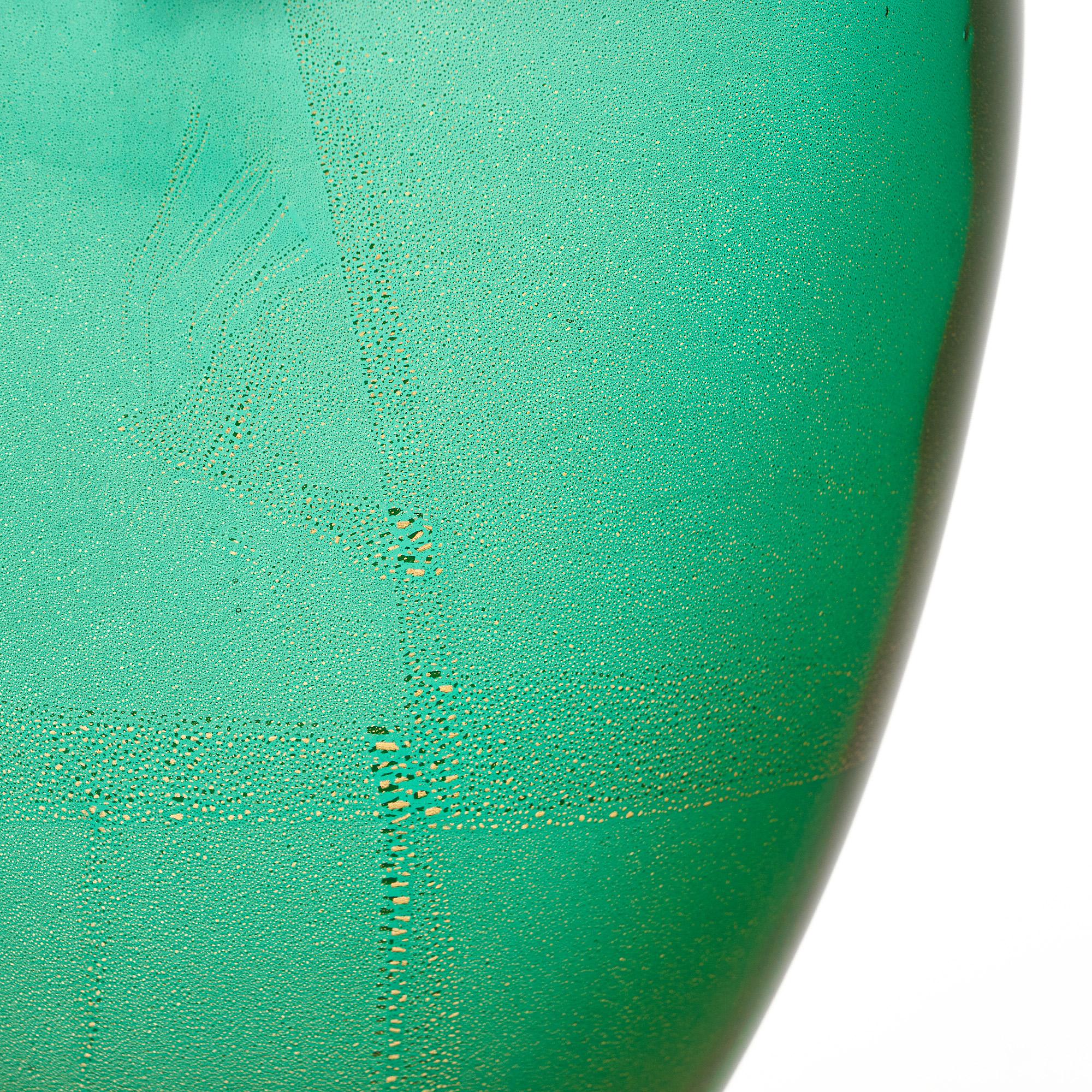 Murano Glass Green and Avventurina Lamps In New Condition For Sale In Austin, TX